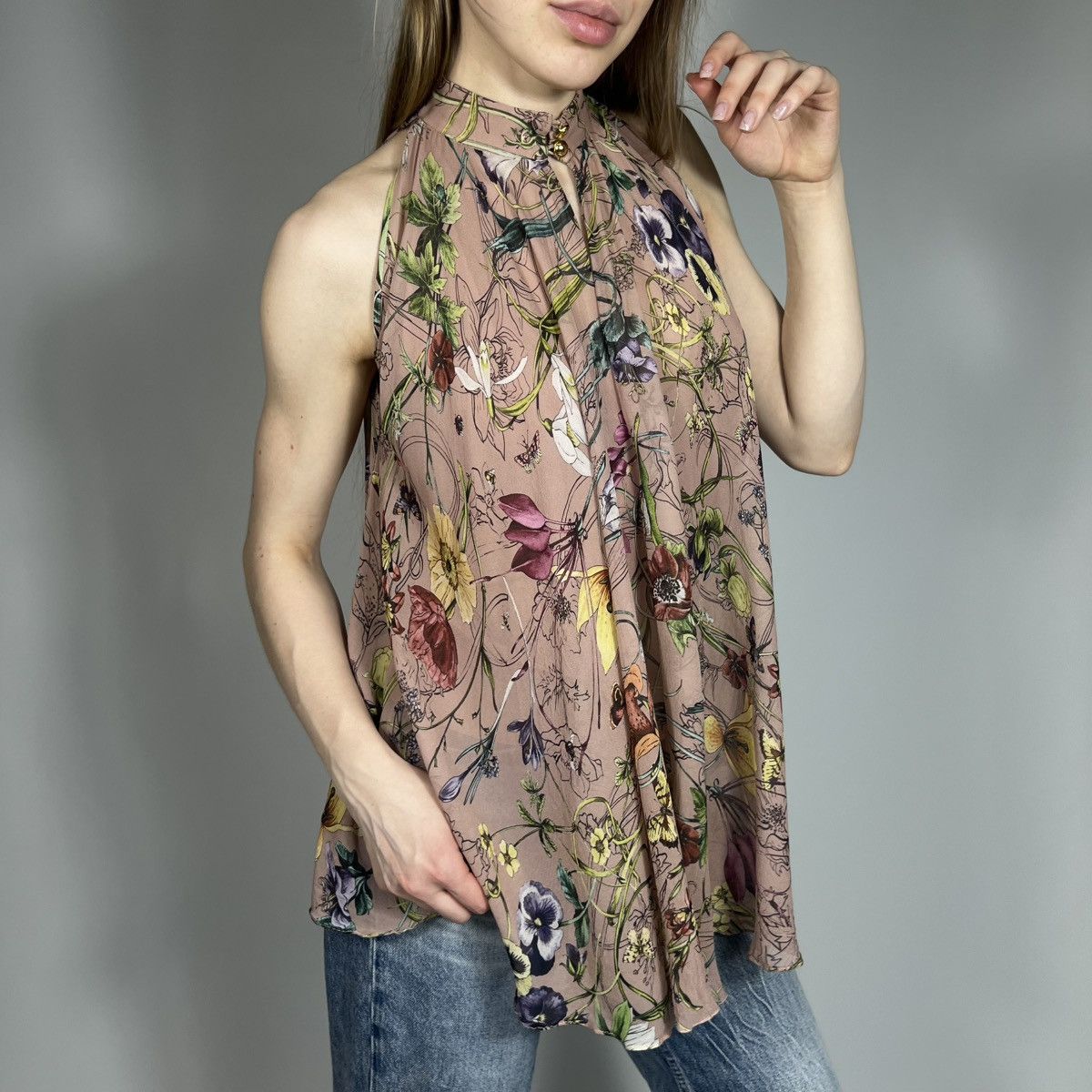 Gucci Vintage Y2K Gucci Silk Floral Style Blouses Shirt Luxury Size S / US 4 / IT 40 - 4 Thumbnail