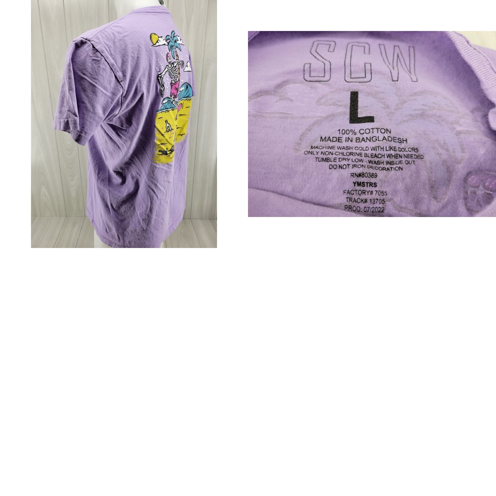 Vintage SCW Crusin California T-Shirt L Purple Women Short Sleeve Crew Neck Tee Los Angelas Size L / US 10 / IT 46 - 8 Thumbnail
