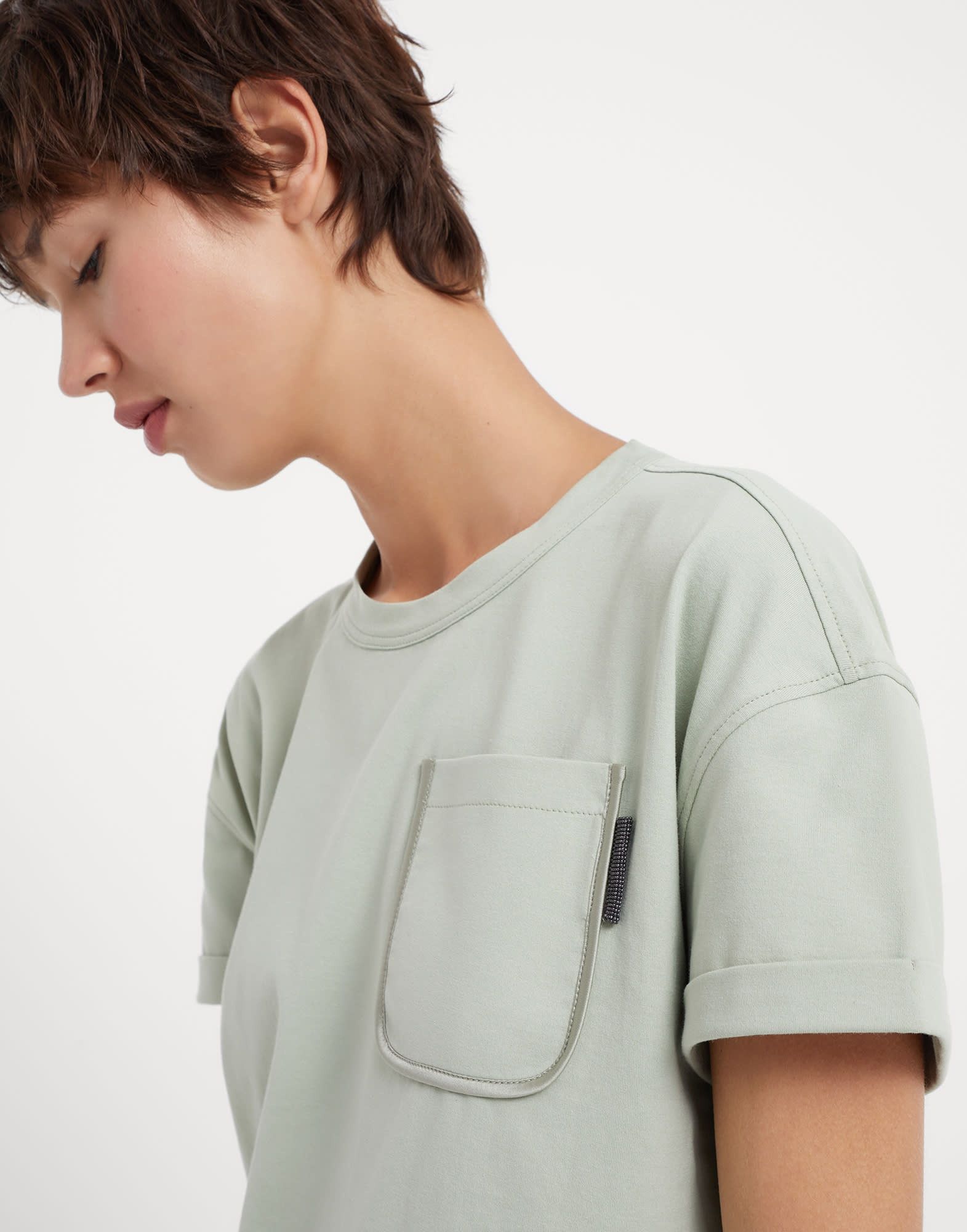 Brunello Cucinelli o1w1db10825 Blouse in Light/Pastel Green Size XL / US 12-14 / IT 48-50 - 4 Thumbnail