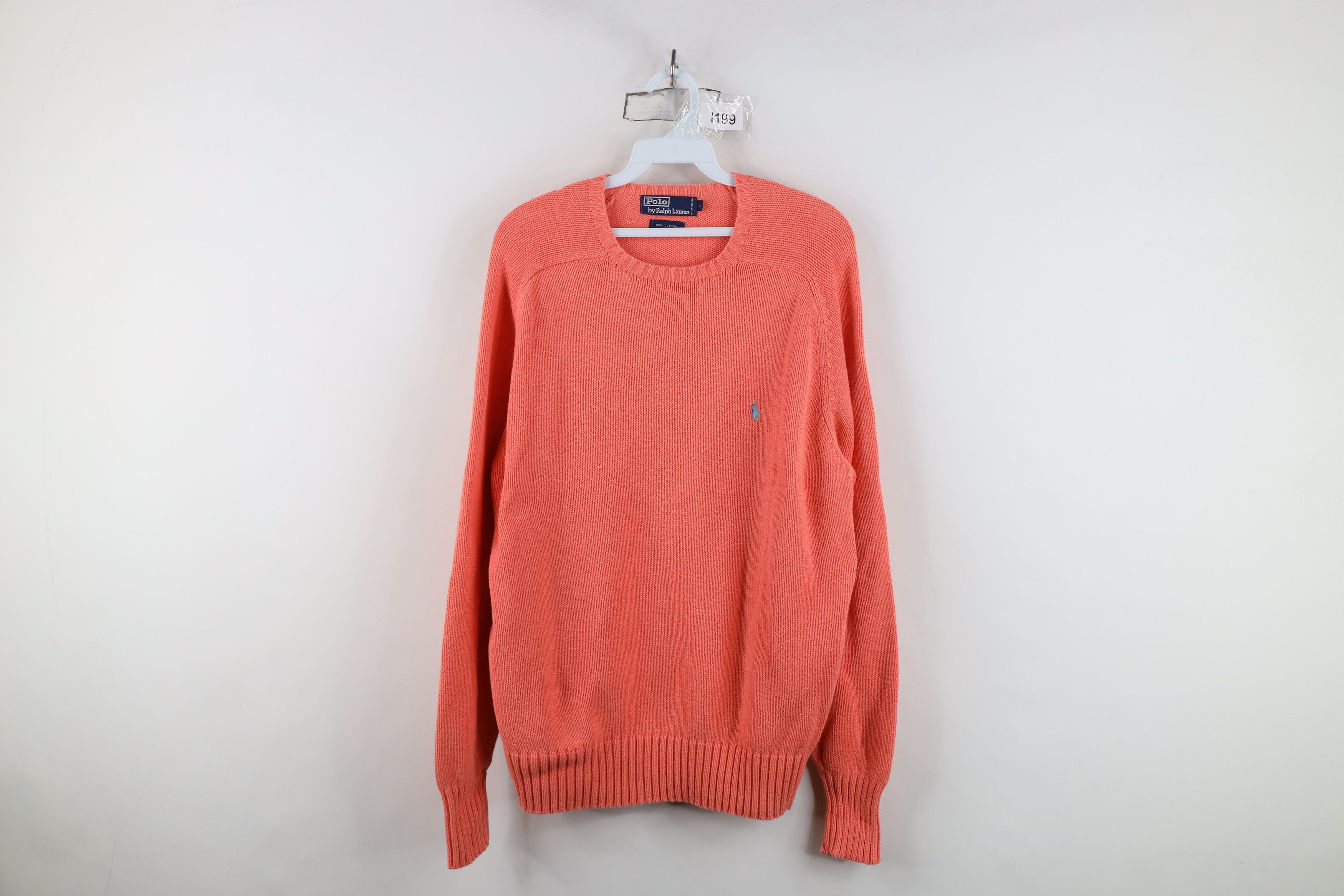 Polo Ralph Lauren Vintage 90s Ralph Lauren Ribbed Knit Crewneck Sweater Pink Size US L / EU 52-54 / 3 - 1 Thumbnail