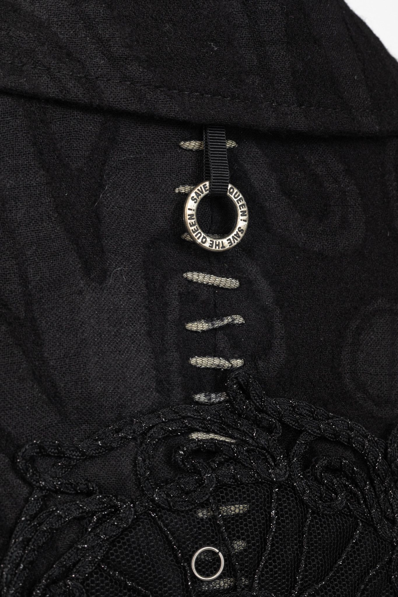 Other Save the Queen Black Wool-Jacquard Coat Size M / US 6-8 / IT 42-44 - 11 Thumbnail