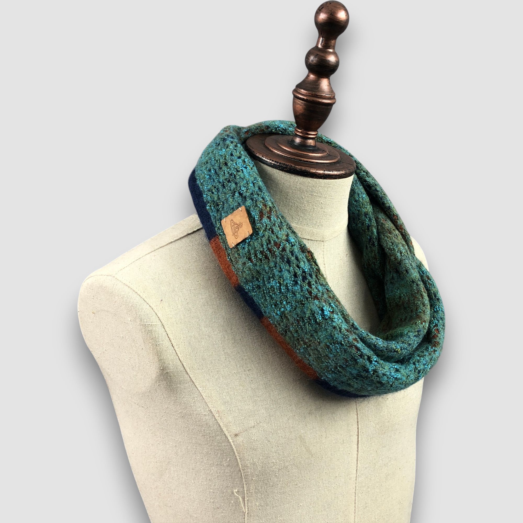Japanese Brand Vintage Vivienne Westwood Infinity Scarf Orbs Wool Scarves Size ONE SIZE - 1 Thumbnail