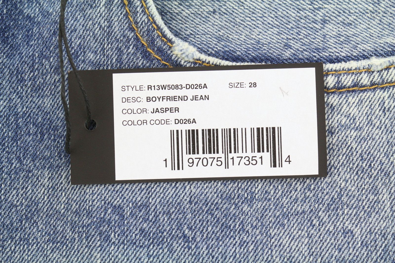 R13 BOYFRIEND 28 Jasper Faded Blue PF25 Jeans 87198 Size 28" / US 6 / IT 42 - 7 Thumbnail