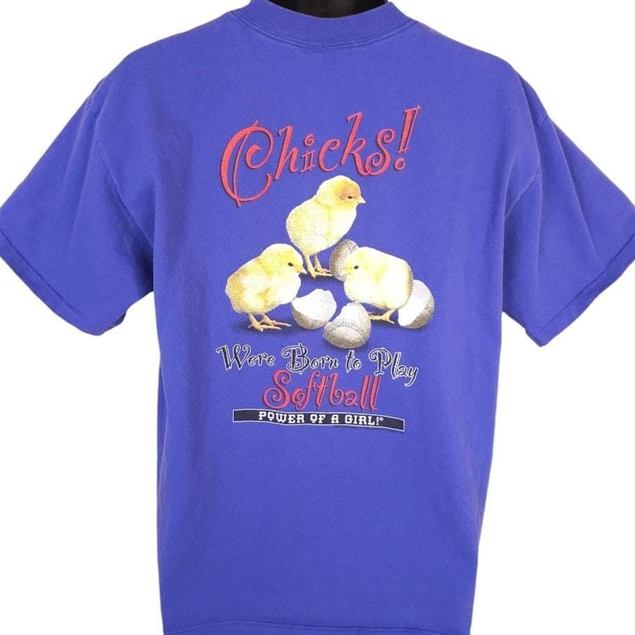 Vintage Vintage Softball T Shirt Mens Size Large Blue 90s Chicks Size US L / EU 52-54 / 3 - 1 Thumbnail