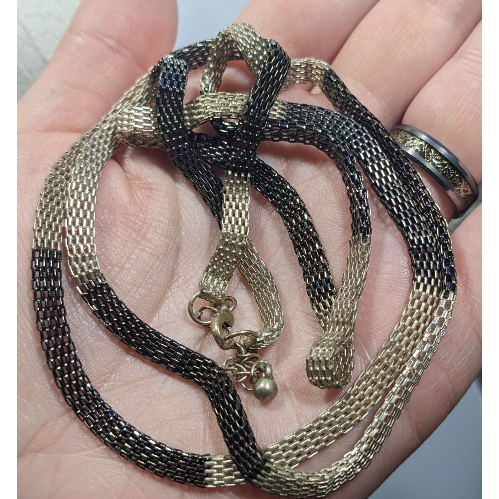 Other Funky Alt Black And Silver Mesh Chain Necklace Size ONE SIZE - 4 Thumbnail