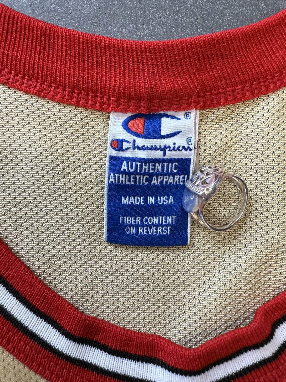 Champion × Vintage ‘90s Vintage Michael Jordan Chicago Bull Golden Patch Jersey Size US XL / EU 56 / 4 - 4 Thumbnail