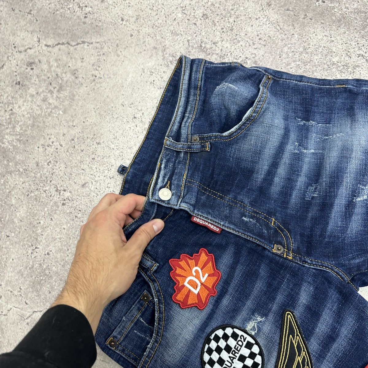 Dsquared2 Dsquared2 skinny Italy Patchwork distressed jeans y2k hype Size US 30 / EU 46 - 9 Thumbnail