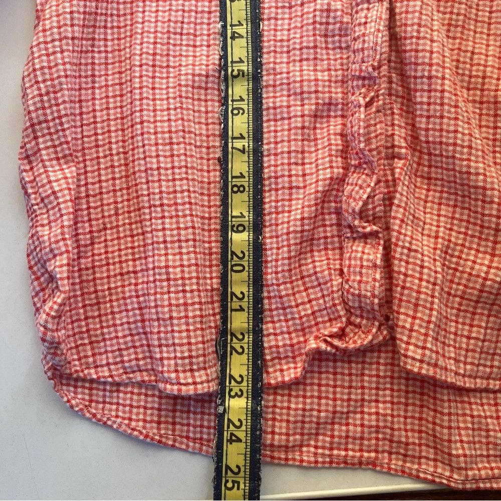 Loft Loft Petite Plaid Ruffle Shirt Red White Small Size S / US 4 / IT 40 - 9 Thumbnail