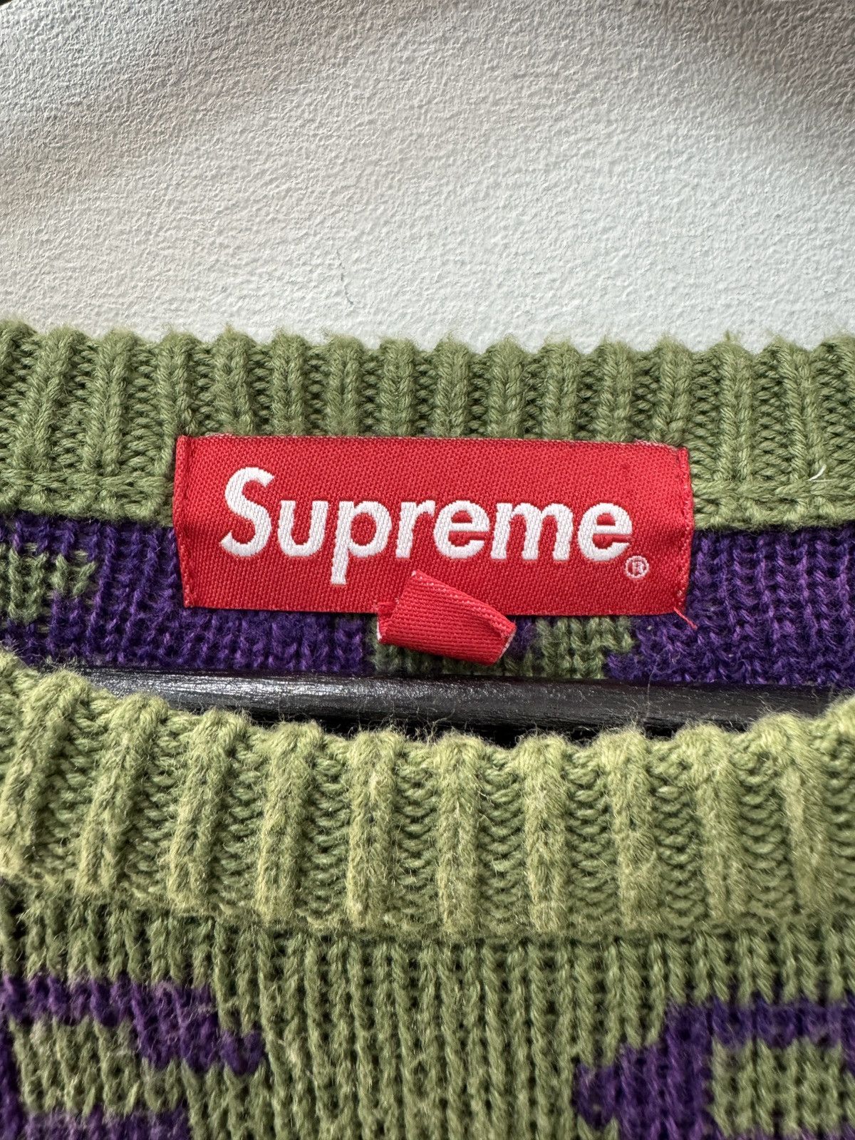 Supreme Supreme Olive and Purple Knitted Crewneck Sweater Size US S / EU 44-46 / 1 - 4 Thumbnail