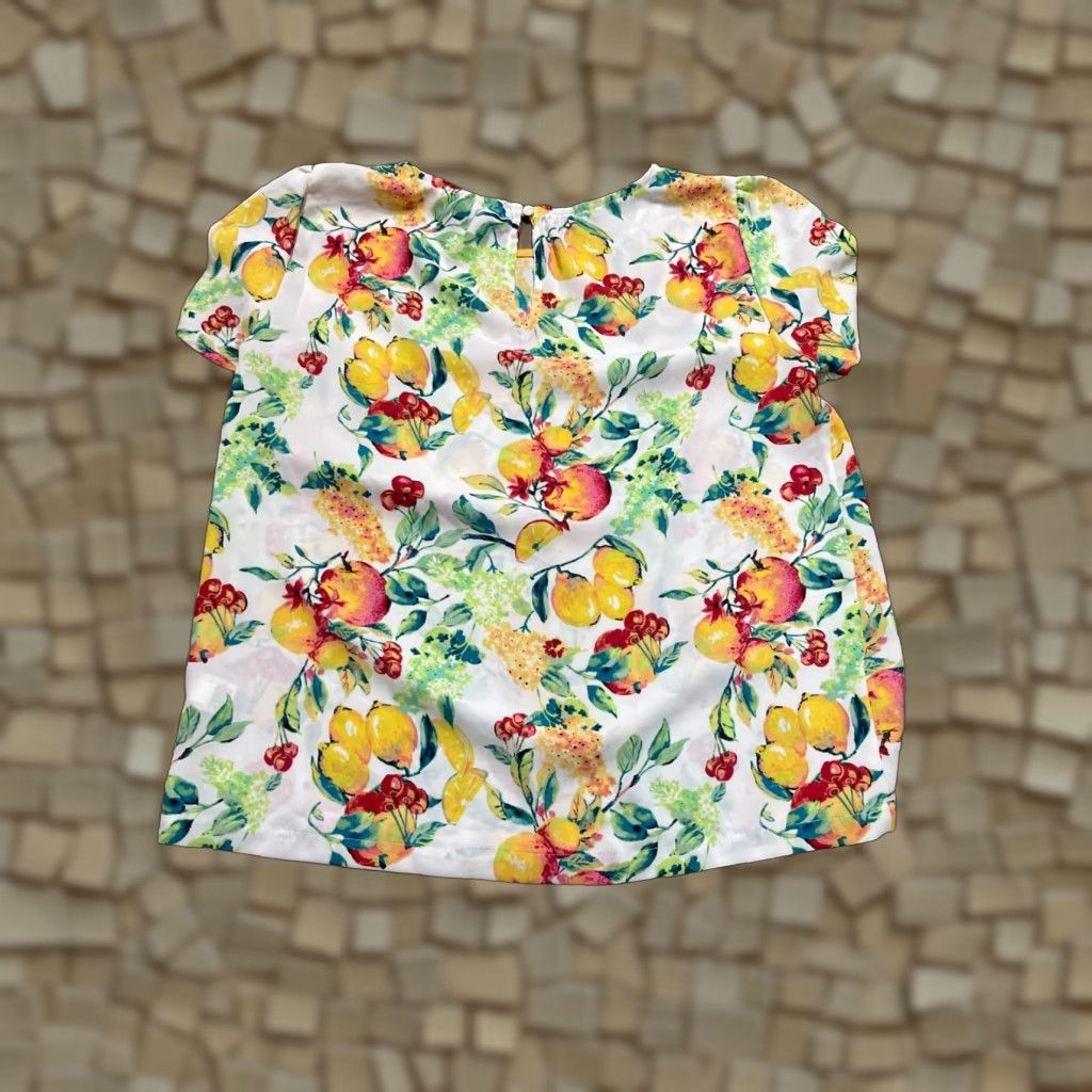 Vintage LC Lauren Conrad Shirt Women's Size Small White Green Orange Floral Size S / US 4 / IT 40 - 1 Thumbnail