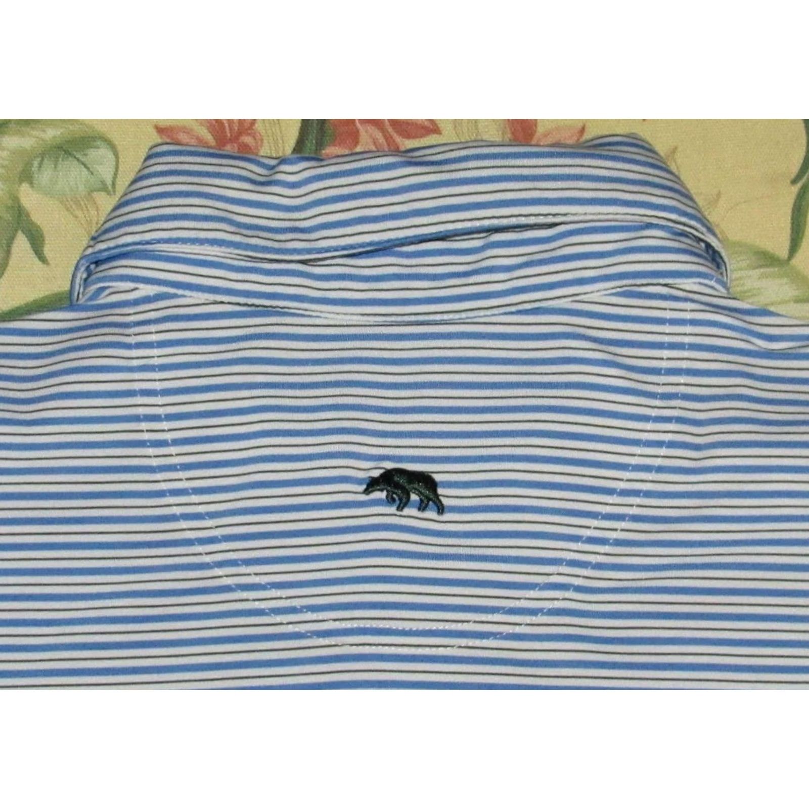 Vintage ONWARD RESERVE Performance Blue Striped Short Sleeve Polo Shirt XL Mens Polo Size US XL / EU 56 / 4 - 3 Thumbnail