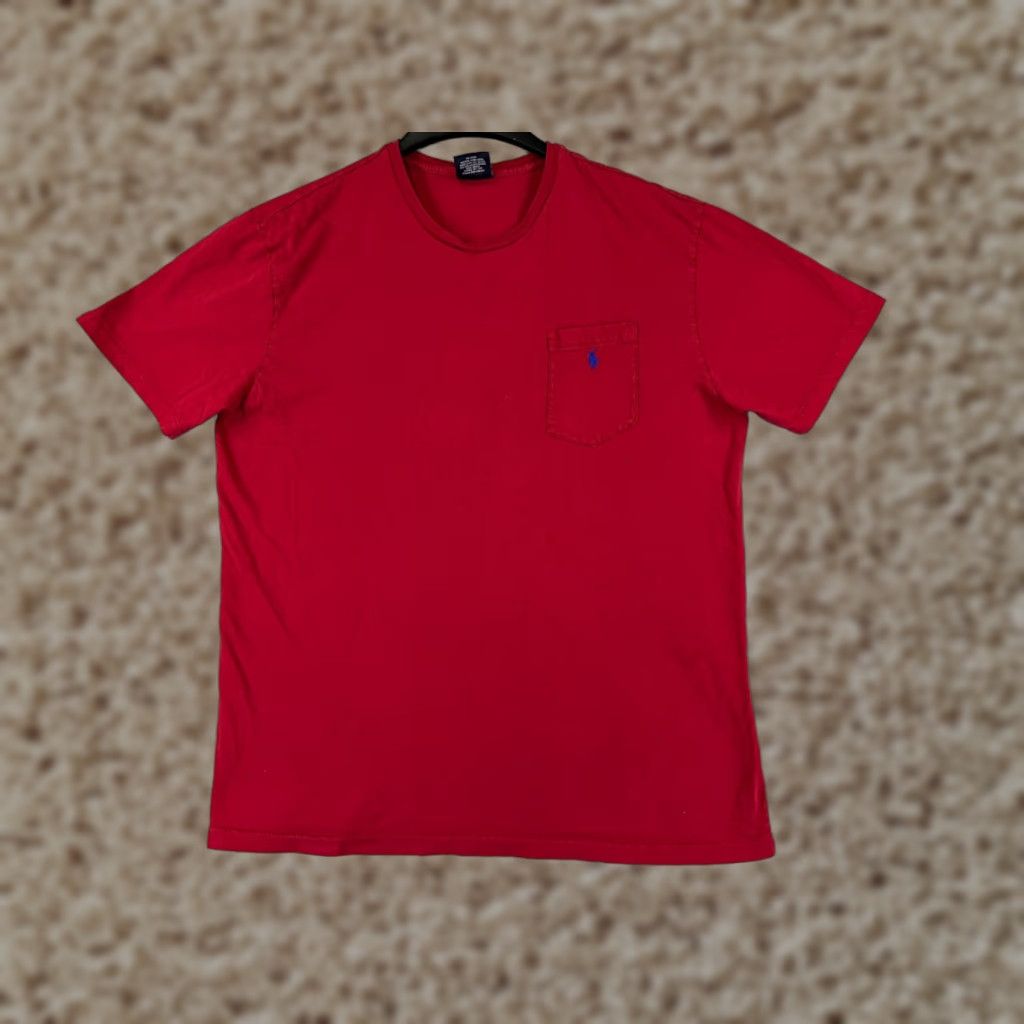 Ralph Lauren VINTAGE Ralph Lauren Shirt Mens Large Red Pony Crew Neck Short Sleeve Cotton Size US L / EU 52-54 / 3 - 1 Thumbnail