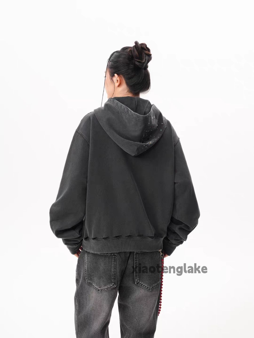Vintage Washed faded loose punk grunge dance y2k hoodie Size US XL / EU 56 / 4 - 6 Thumbnail