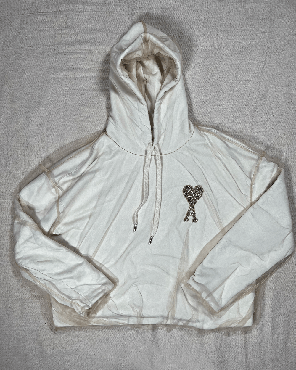 Other AMI Alexandre Mattiussi 2 Layer Cotton /Tulle Hoodie Size US L / EU 52-54 / 3 - 1 Thumbnail