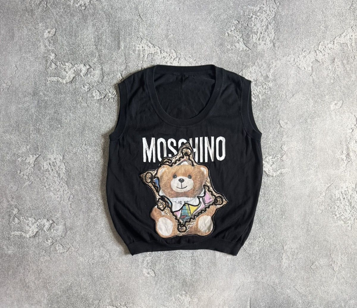 Moschino Mischino I42/D36/F38/USA8 big logo bear 🐻 knitwear vest Size M / US 6-8 / IT 42-44 - 4 Thumbnail