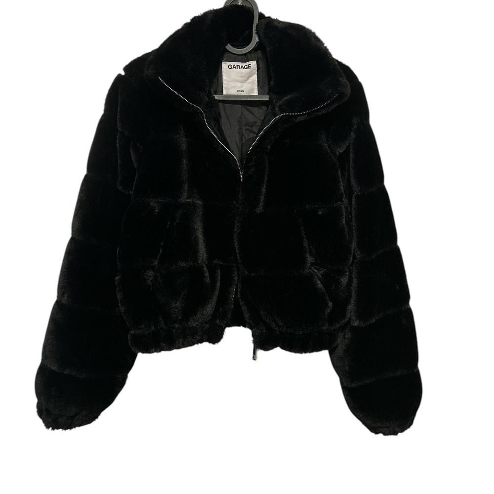 Garbage TV Garage Black Faux Fur Puffer Jacket Size XS / US 0-2 / IT 36-38 - 1 Thumbnail