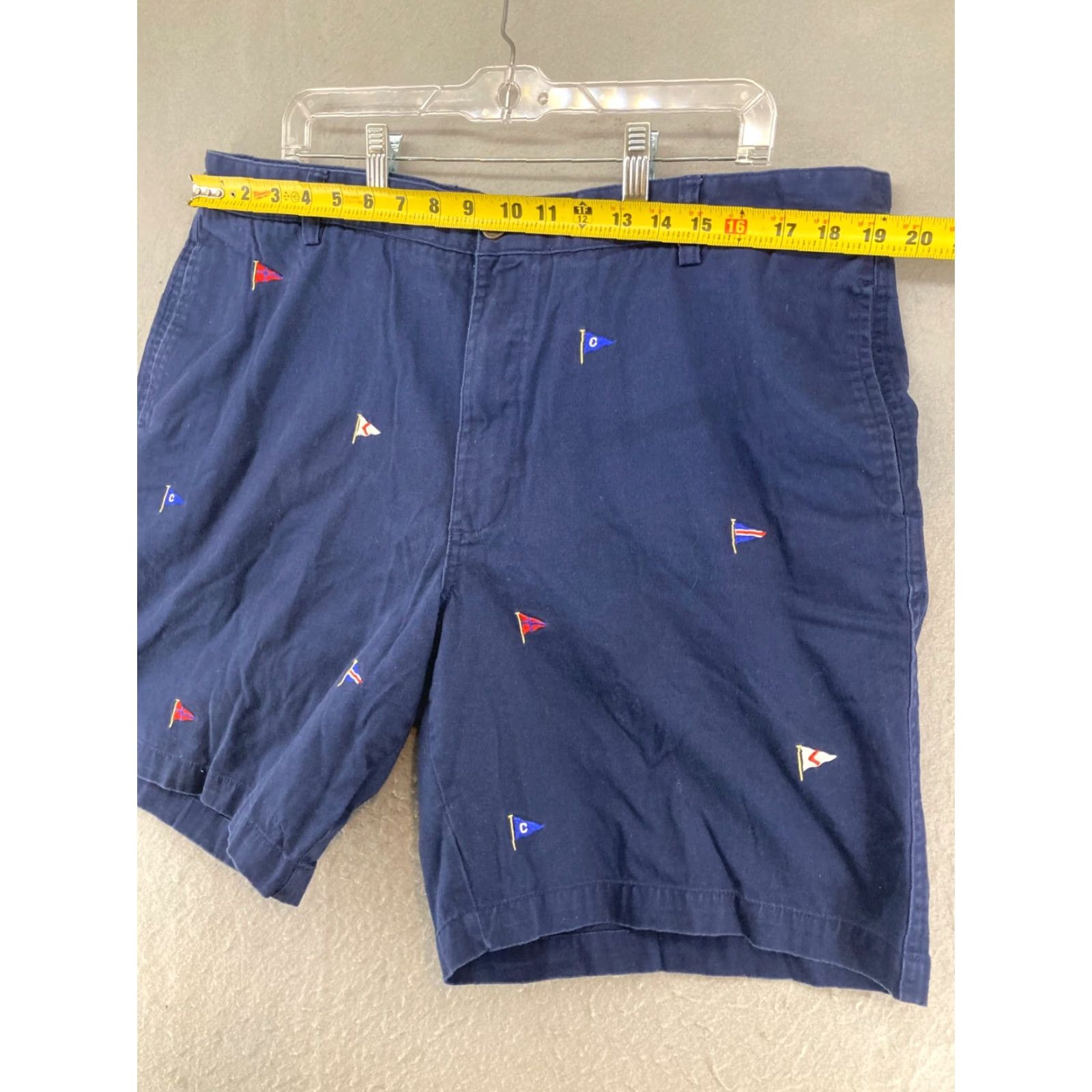 Chaps Chaps Khaki Chino Shorts Pants Mens 40 Sail Flag Embroidered Blue Button Pockets Size US 40 / EU 56 - 2 Thumbnail