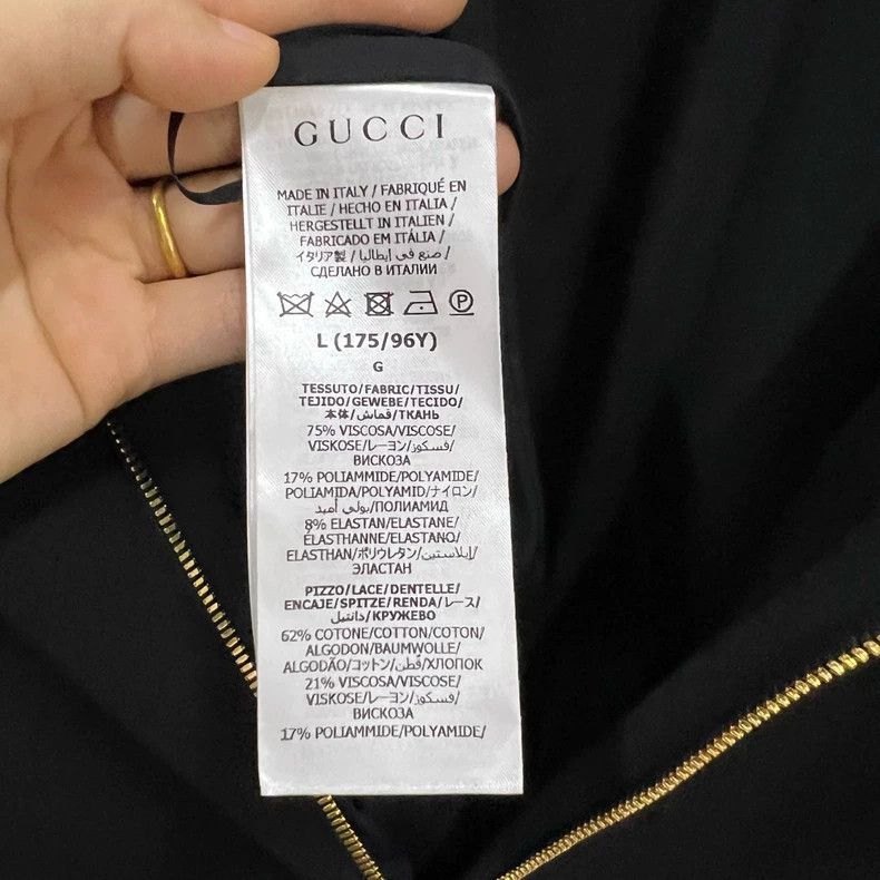 Gucci Gucci Black V-neck lace short-sleeved dress 2503-Nextarrow Size L / US 10 / IT 46 - 7 Thumbnail