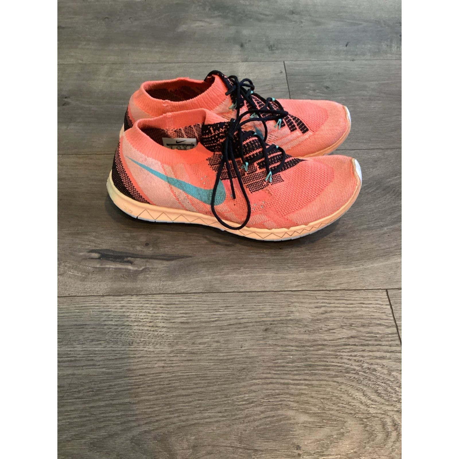 Nike Nike Free 3.0 Flyknit Athletic Sneakers Women Sz 8 Orange Blue White Black 2015 Size US 8 / IT 38 - 2 Thumbnail