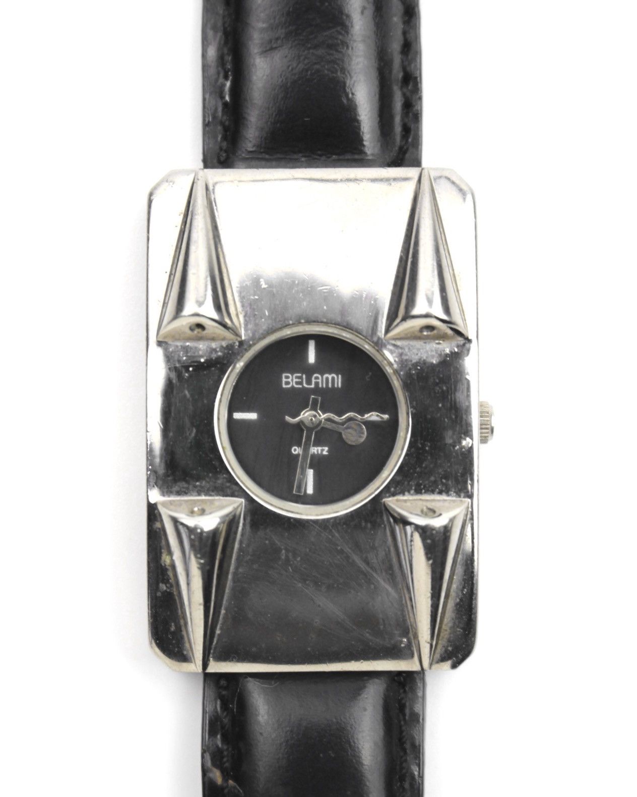 If Six Was Nine 1990S BELAMI PYRAMID STUDS SILVER-TONE LEATHER WATCH Size ONE SIZE - 1 Thumbnail
