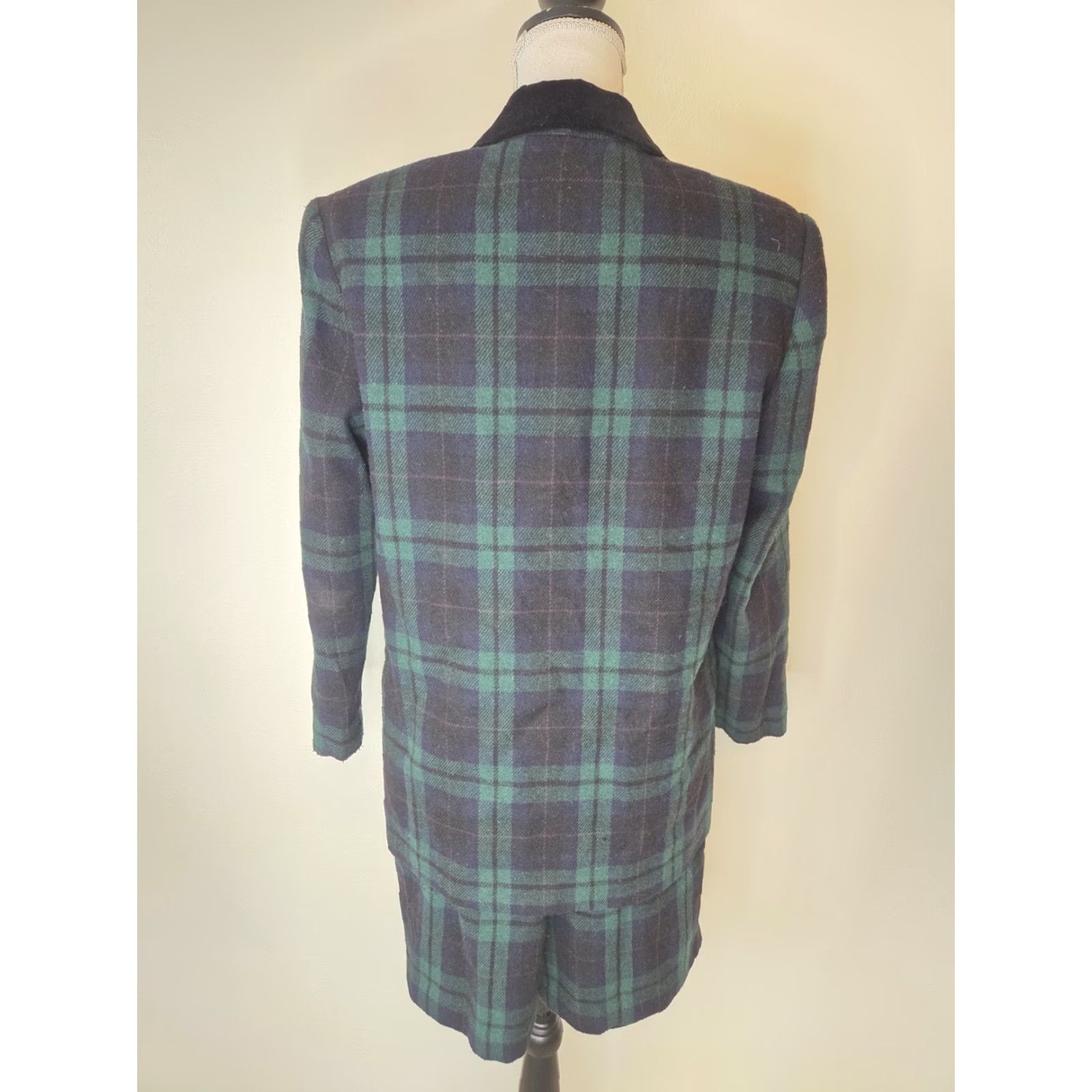 Vintage Vtg Sag Harbor 2 Pc Blazer Suit Set Wool Blend Pleated Shorts Tartan Plaid 1980s Small Wool Blazer & Shorts Set Mens Ladies? Size 28" / US 6 / IT 42 - 5 Thumbnail