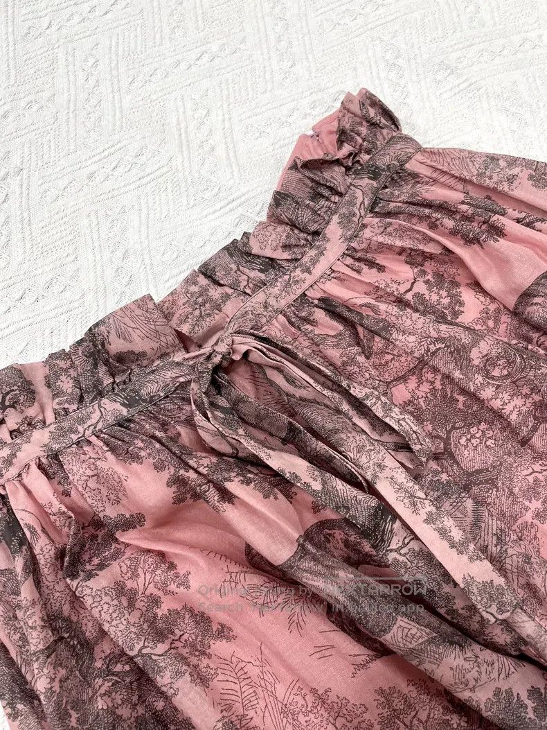 Dior Dior Vacation Series Pink Jui Print Long Skirt Half Skirt Size 26" / US 2 / IT 38 - 2 Thumbnail