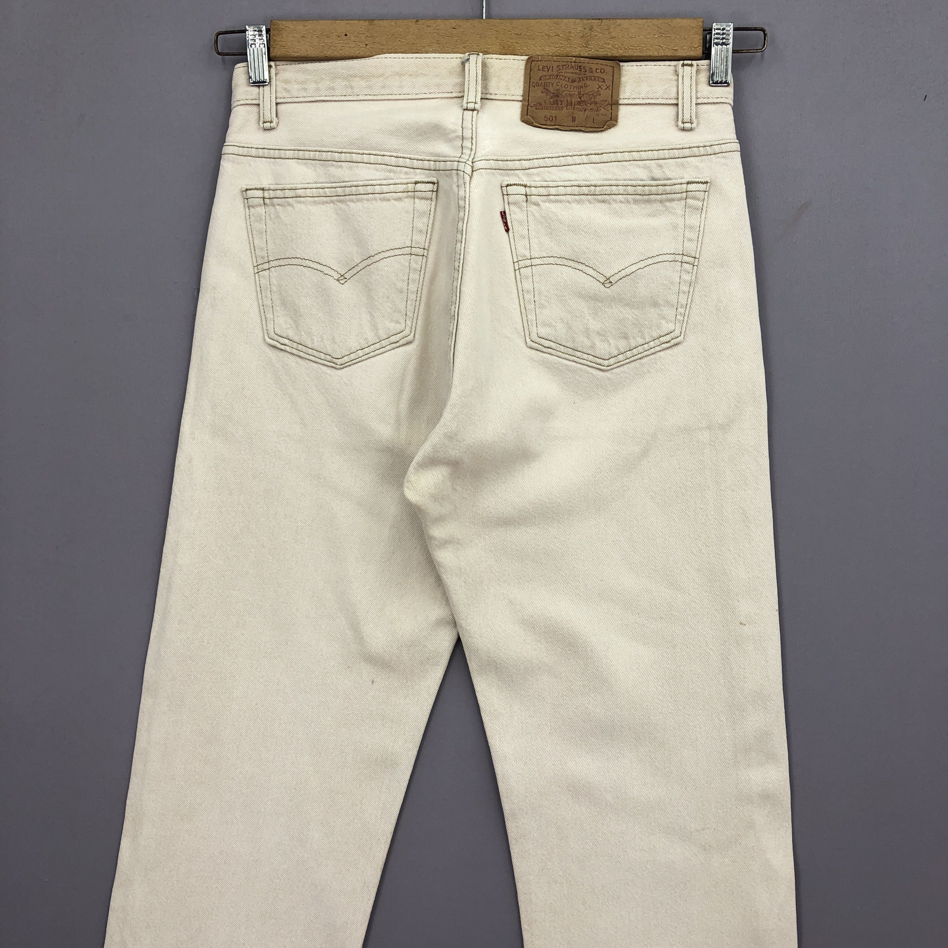 Levi's Vintage Levis 501 Jeans 90s Levi's Beige Brown Denim GF30253 Size US 30 / EU 46 - 4 Thumbnail