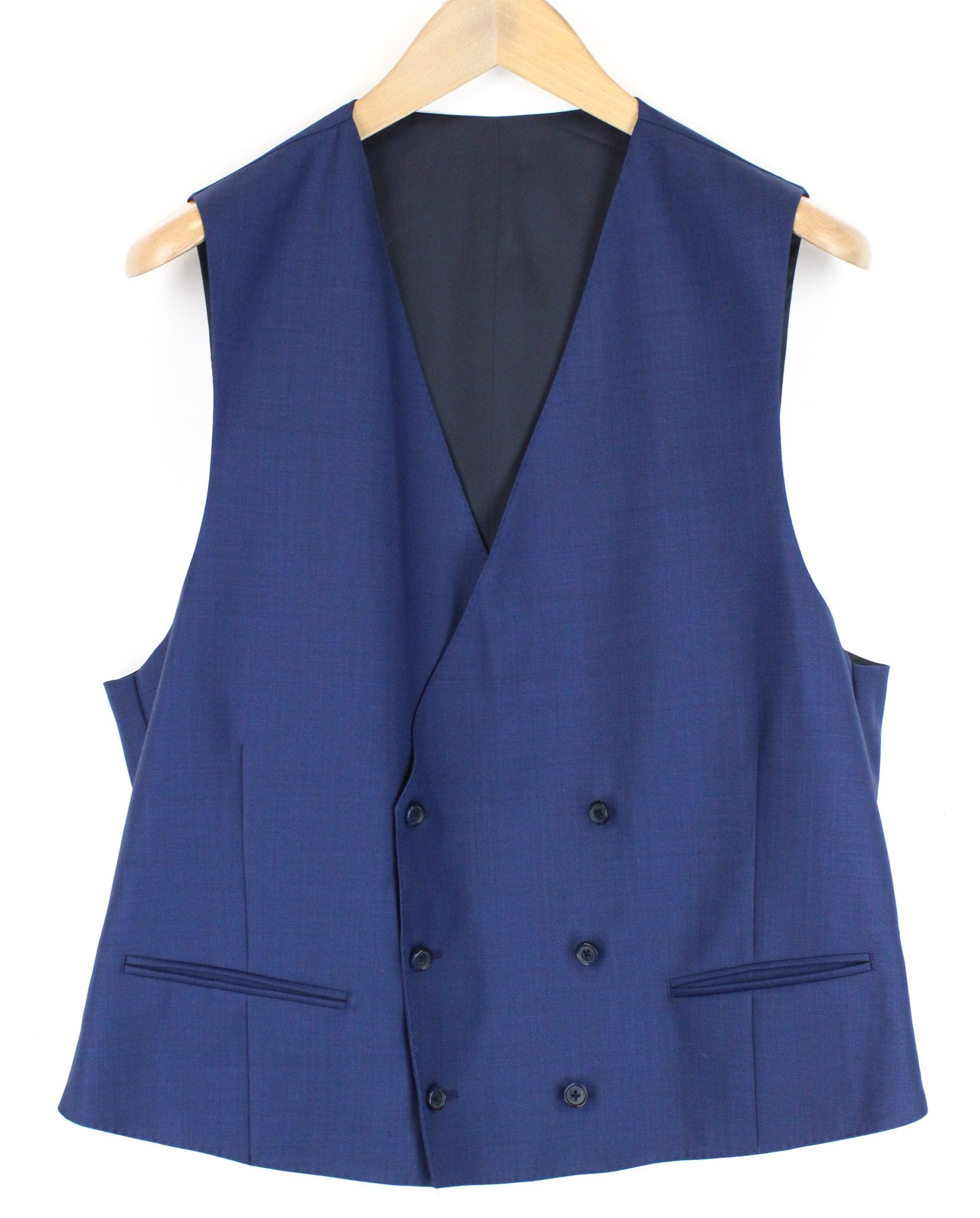 Suitsupply LA SPALLA UK44S Mid-Blue Wool 3 Piece Suit 66561 Size 44S - 3 Thumbnail