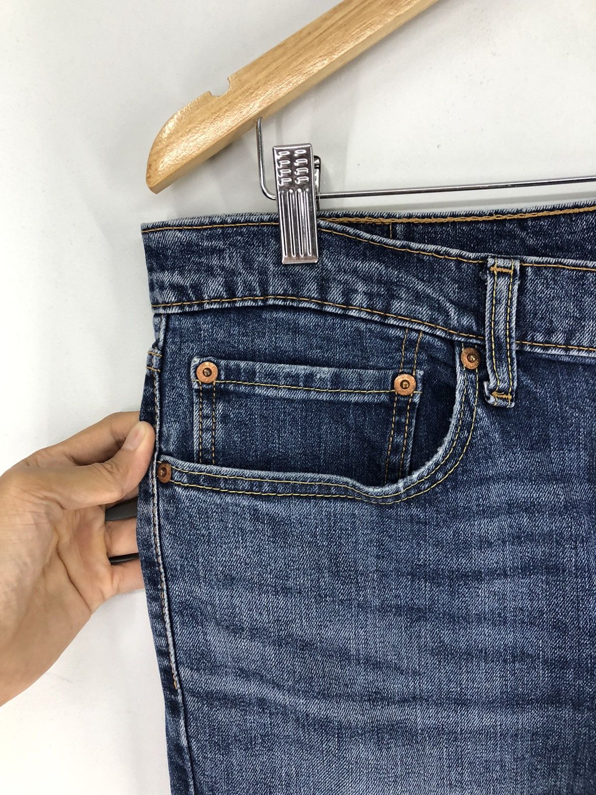 Levi's Vintage Levis 511 Patchwork Distressed Faded Blue Jeans Size US 34 / EU 50 - 4 Thumbnail