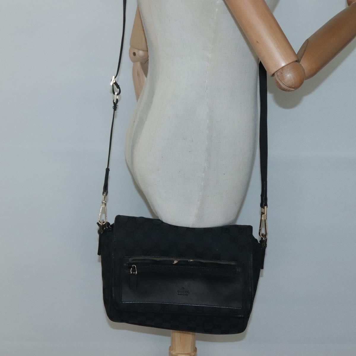 Gucci GUCCI GG Canvas Shoulder Bag Black Gold 019 019 Size ONE SIZE - 23 Thumbnail