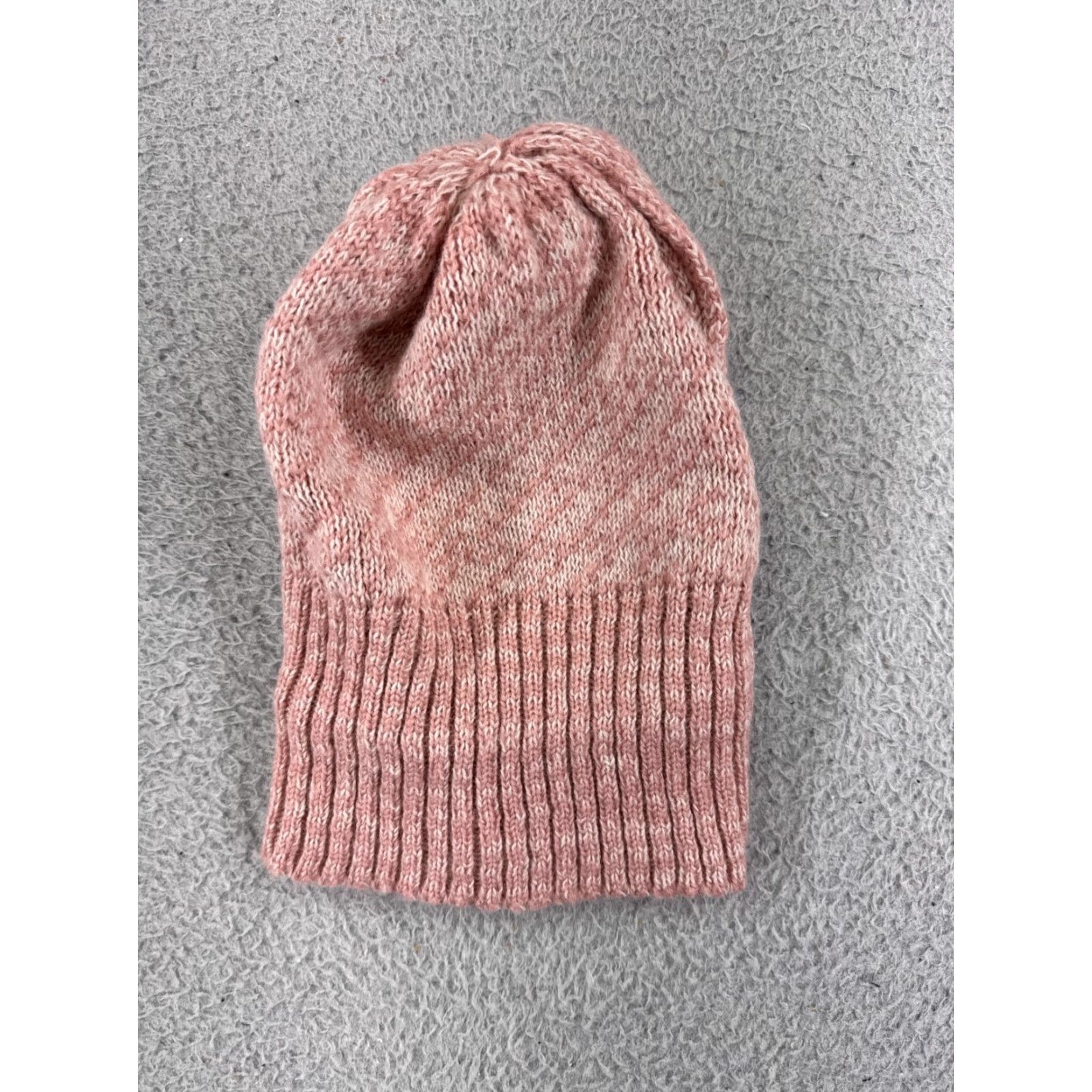 Vintage Hema Beanie Toque Adult One Size Pink Beige Knit Pom Winter Ski Snow Warm Size ONE SIZE - 5 Thumbnail