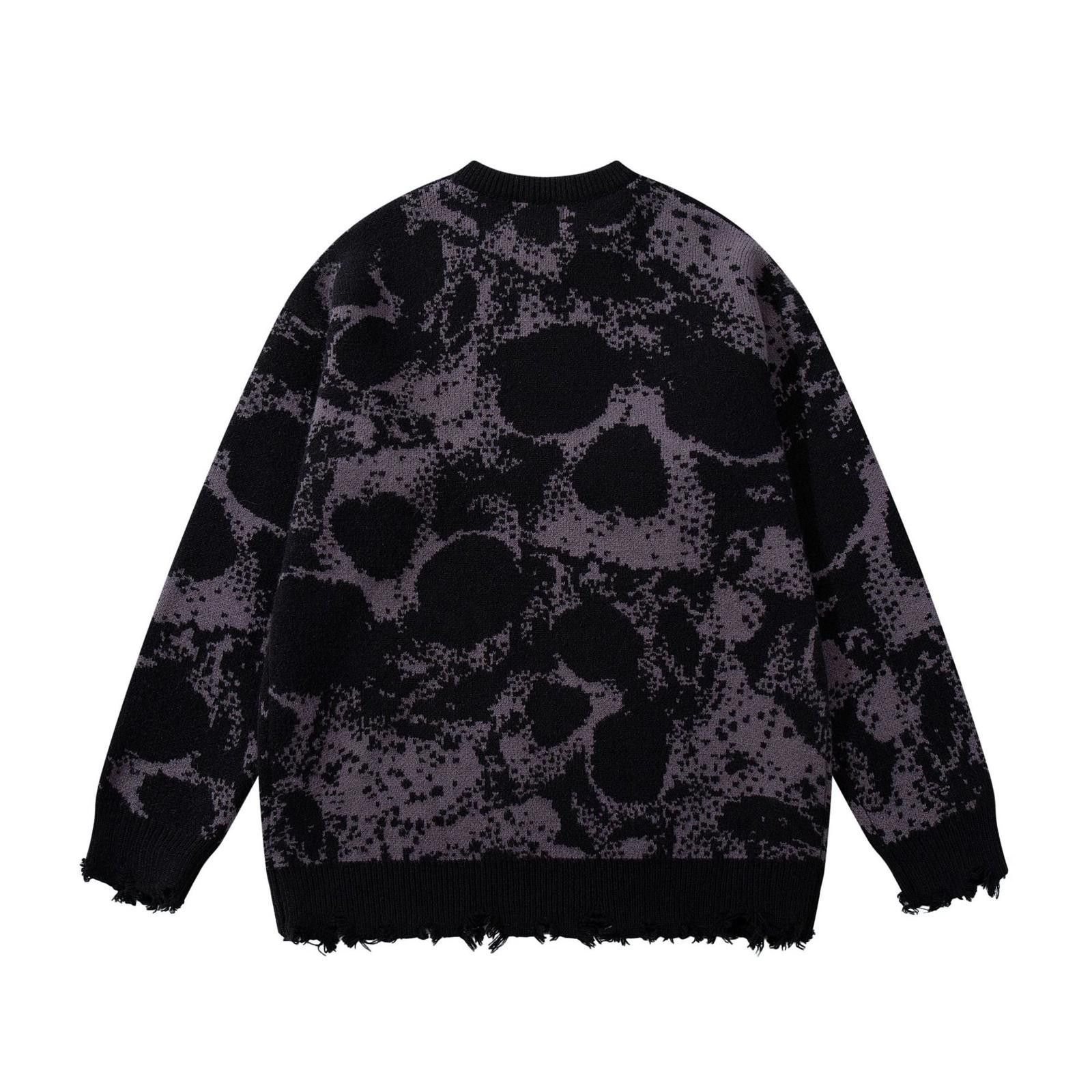 Japanese Brand Cross Brown White Distressed Crew Neck Sweater Size US M / EU 48-50 / 2 - 7 Thumbnail