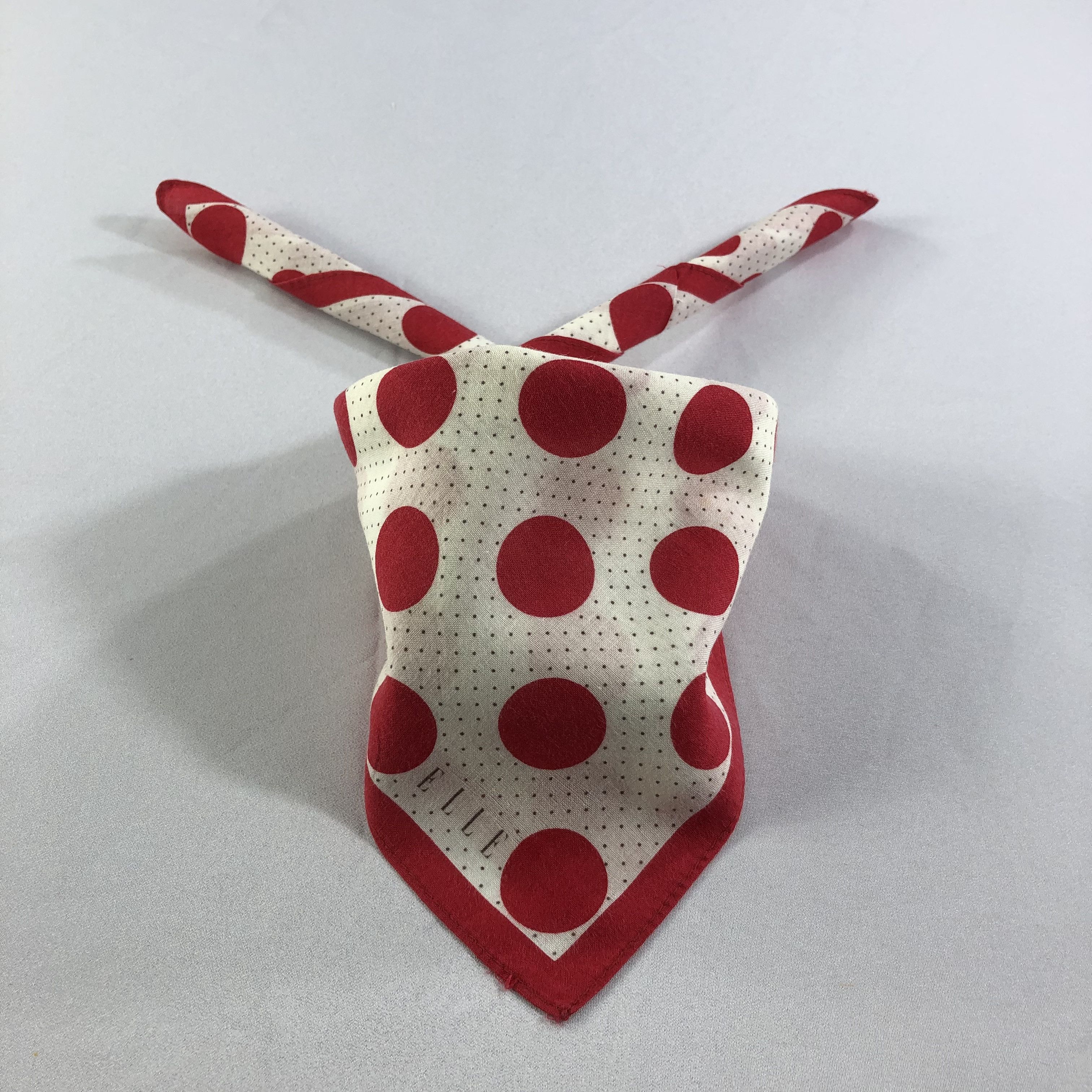 Vintage Elle Polka Dots Handkerchief Neckerchief Bandana H1916 Size ONE SIZE - 1 Thumbnail