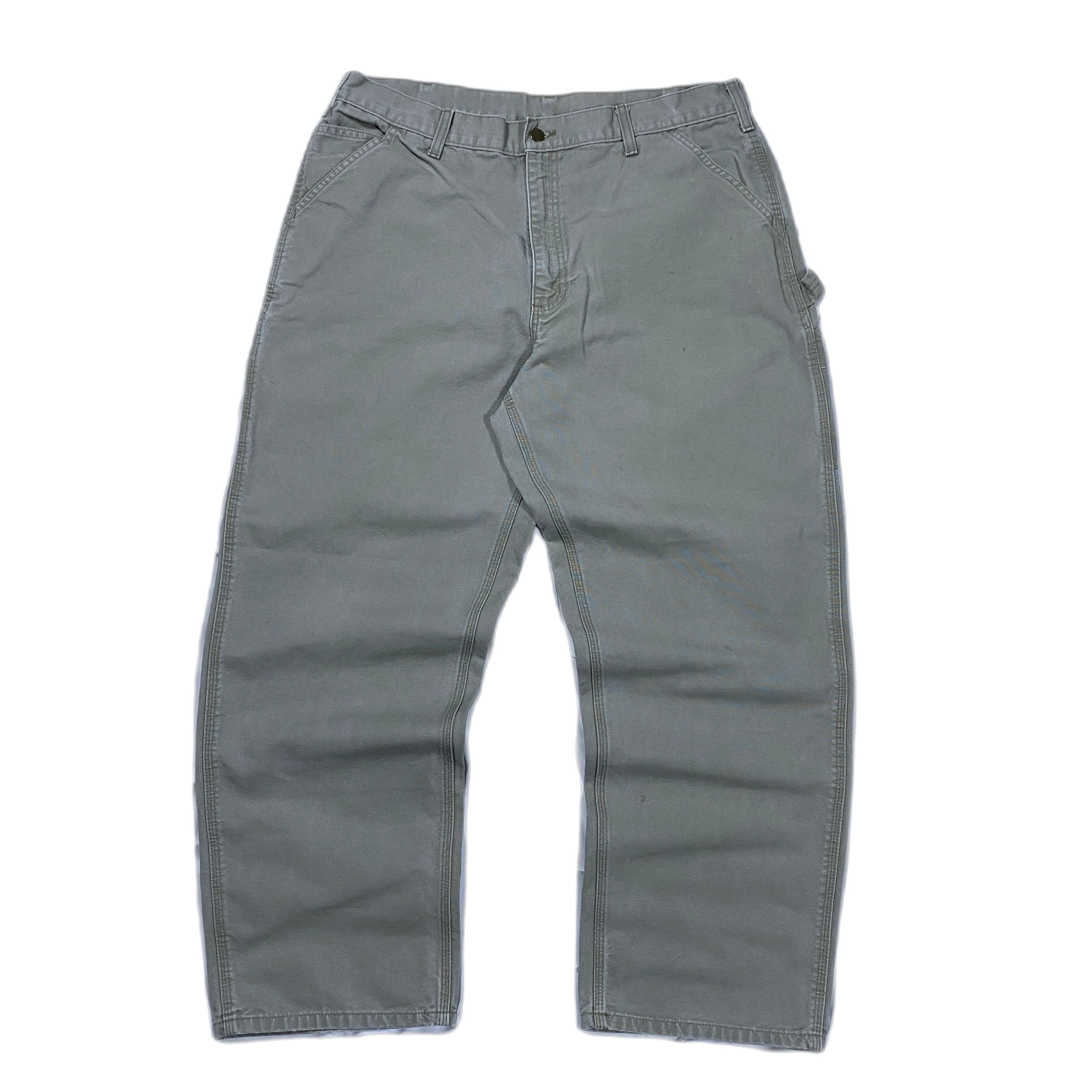 Carhartt Vintage Carhartt B136 Gray Duck Canvas Work Pants 38x32 Size US 38 / EU 54 - 2 Thumbnail