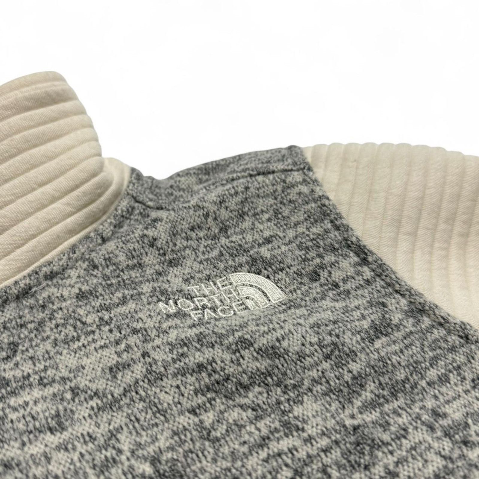 The North Face The North Face Cream Gray Knit Fleece Full Zip Jacket Medium Size M / US 6-8 / IT 42-44 - 2 Thumbnail