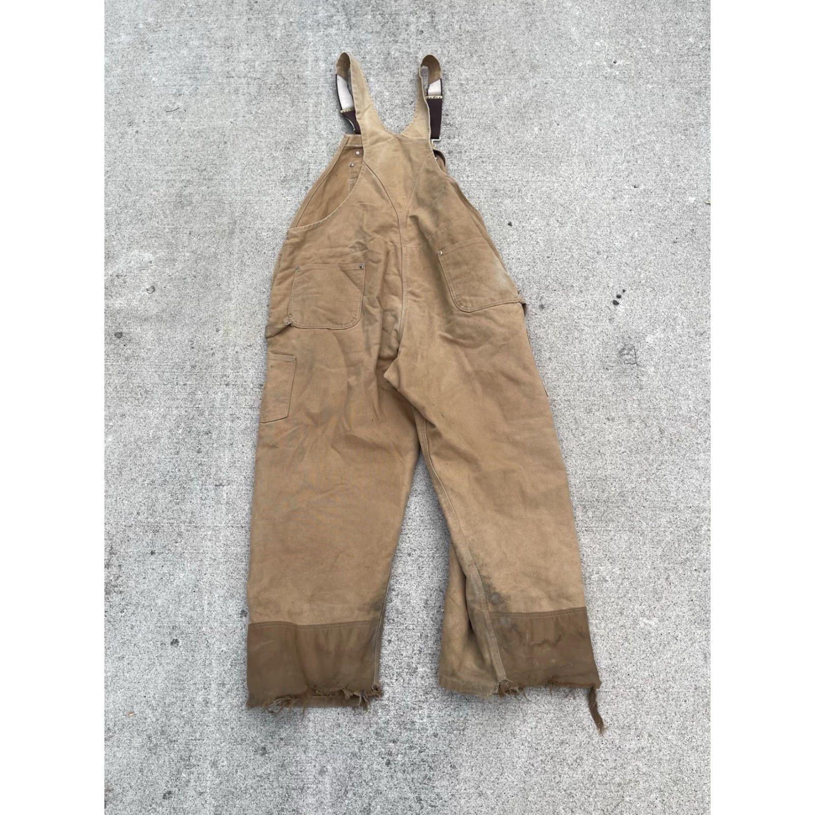 Carhartt VINTAGE Carhartt Overalls Mens 48x30 Brown Canvas Double Knee Workwear B41-BRN Pants 90s Grunge USA Mens Size US 32 / EU 48 - 2 Thumbnail