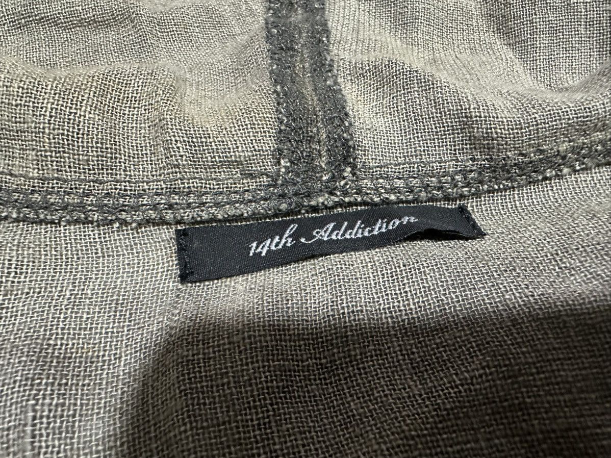 14th Addiction 🔥Rare Y2K Archived 14th Addiction Raw Linen Cardigan Hoodie Size US L / EU 52-54 / 3 - 10 Thumbnail