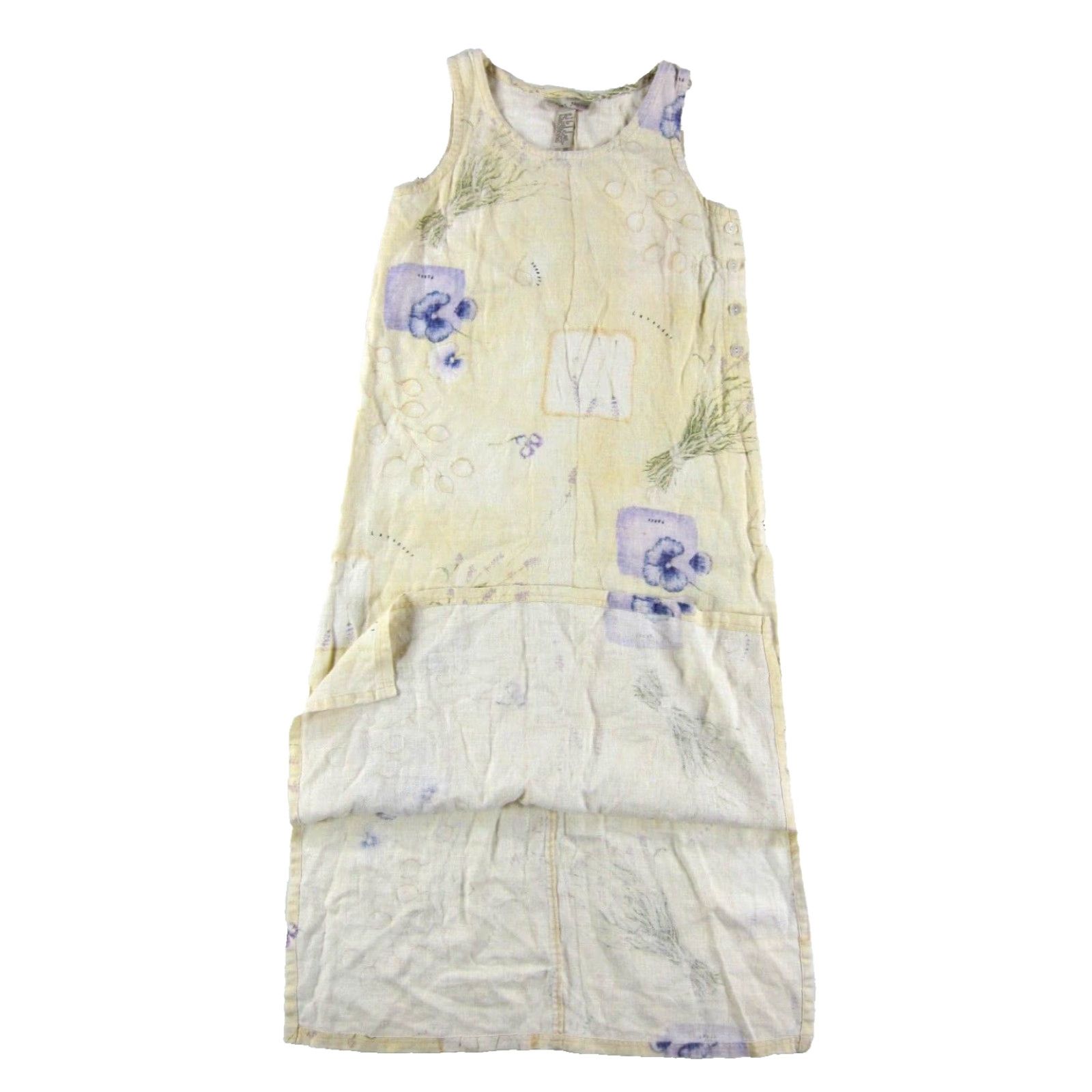 Vintage VINTAGE Sweet Jessie Maxi Dress Tank Dress S-M Women Yellow Floral Linen Long Size S / US 4 / IT 40 - 6 Thumbnail