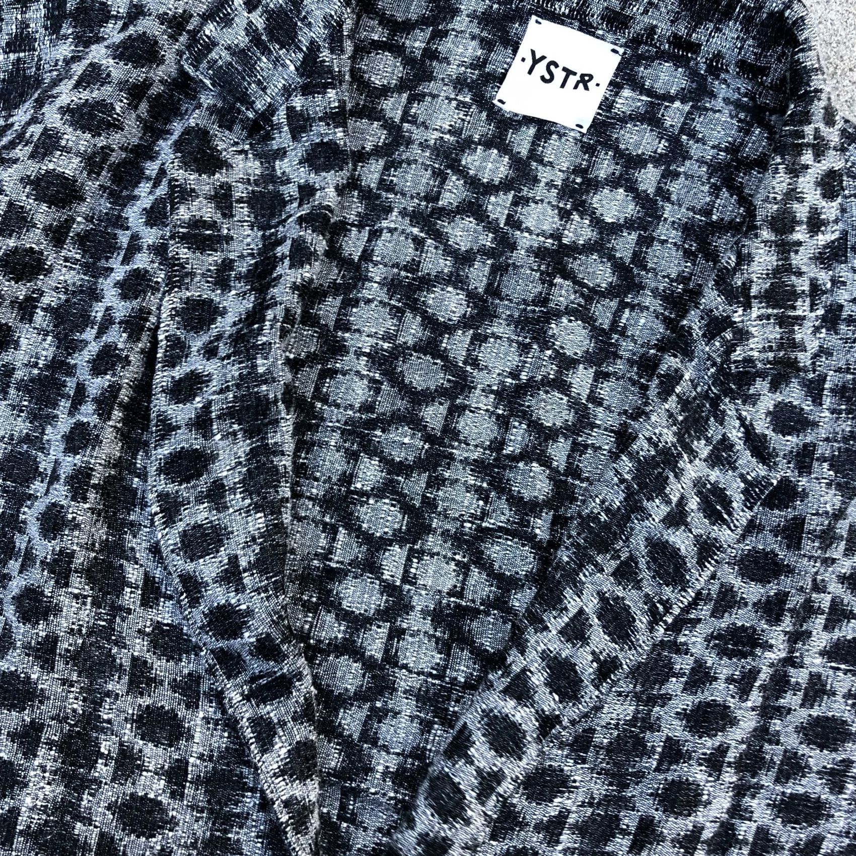 Vintage YSTR Los Angeles Textured Open Kimono Jacket Women's Grey Pattern Top Size L / US 10 / IT 46 - 3 Thumbnail