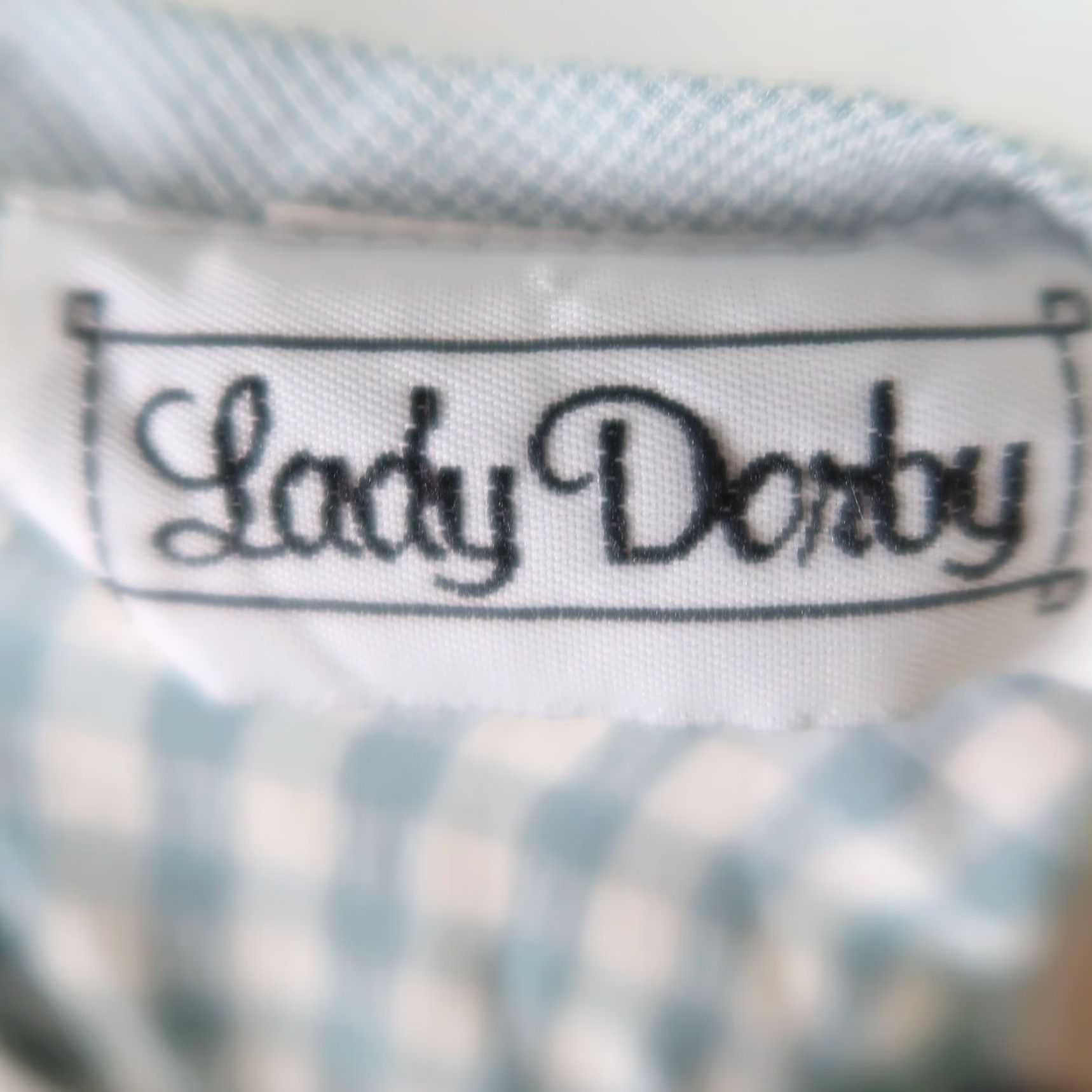 Vintage VINTAGE Lady Dorby Mini Dress Gingham Check Green Cream 22W Womens 80s 90s Short Sleeve Zip Closure Size 3XL / US 20-22 - 6 Thumbnail