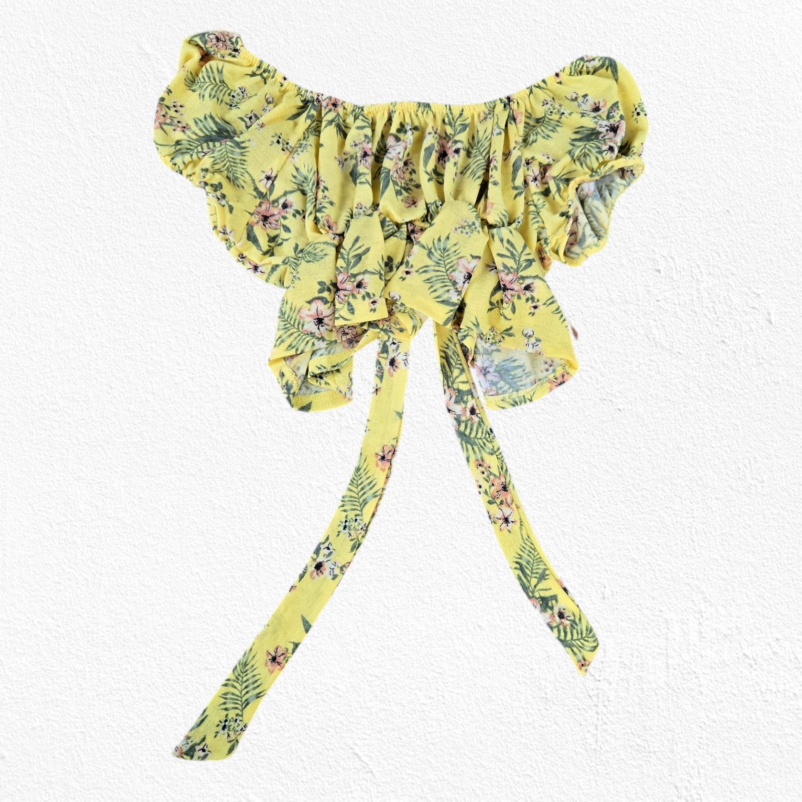 Almost Famous Almost Famous Yellow Floral Womens Crop Top Size Large Size L / US 10 / IT 46 - 9 Thumbnail