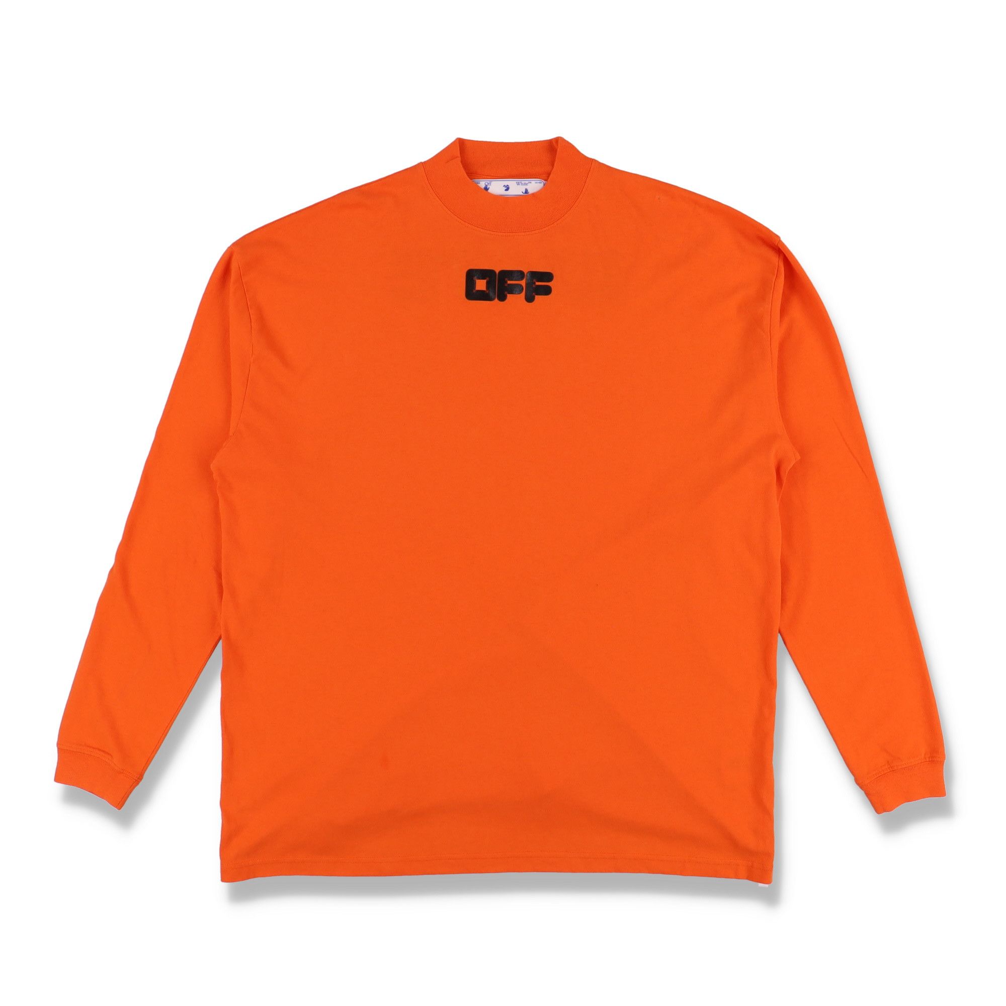 Off-White Orange Arrows Font Oversized Long Sleeve Mock Neck T-Shirt Size US XXL / EU 58 / 5 - 1 Thumbnail