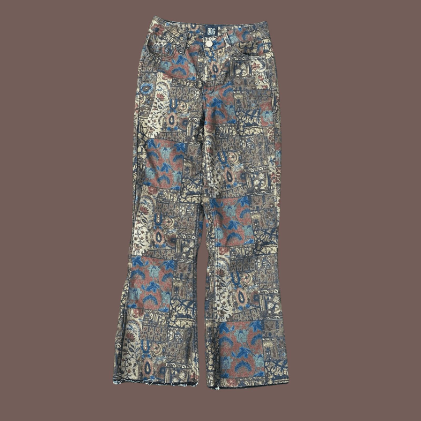 Bdg VTG Flare Pants | BDG Multicolor Print | Boho Y2K Size 26" / US 2 / IT 38 - 1 Thumbnail