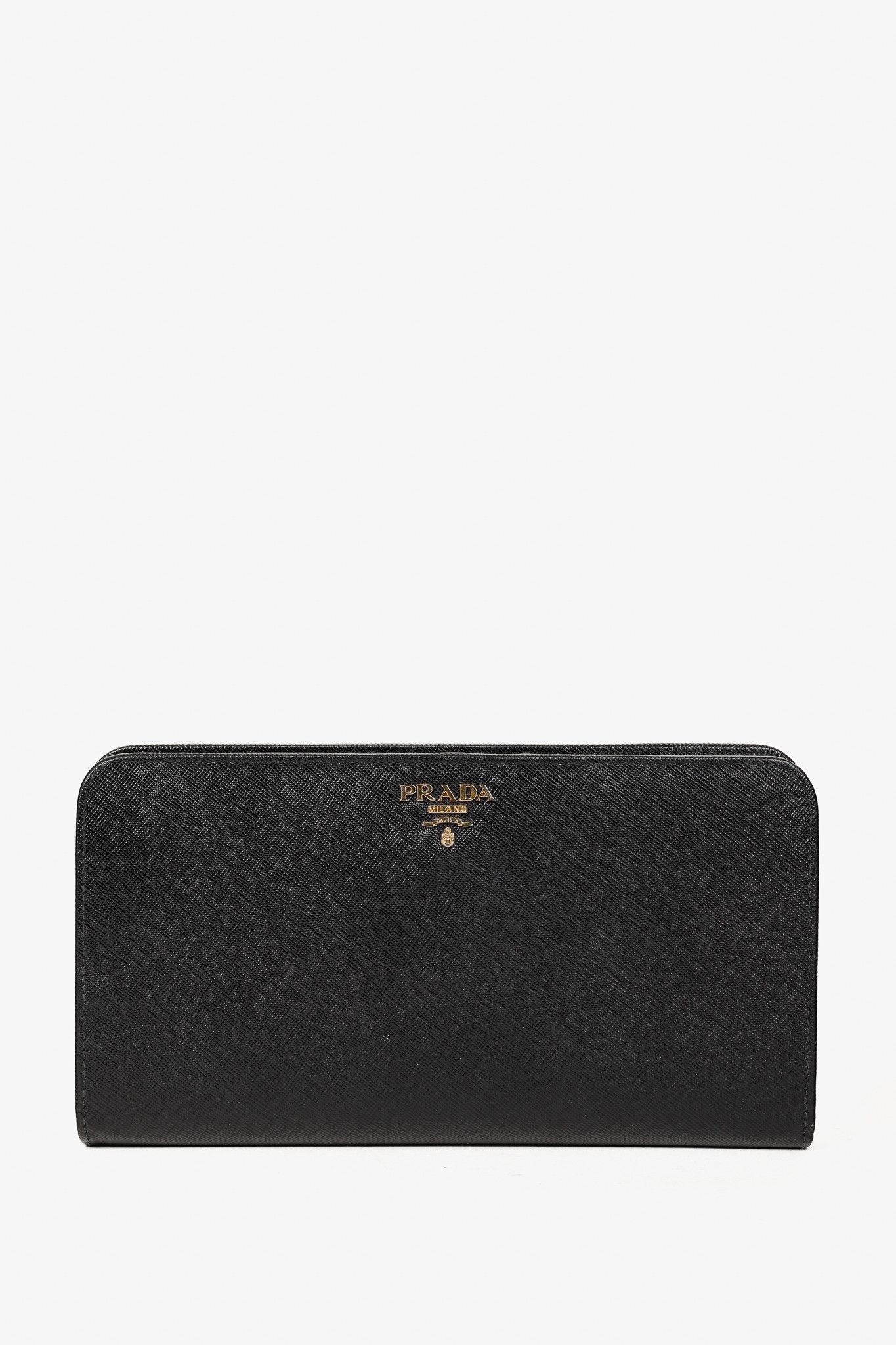 Prada Prada Large Black Saffiano Leather Wallet Size ONE SIZE - 1 Thumbnail