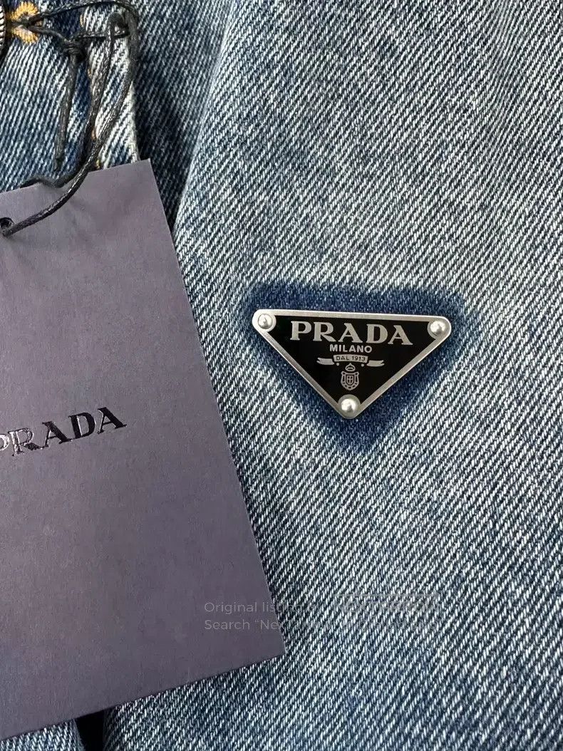 Prada Prada Blue classic triangle logo denim jacket Size XS / US 0-2 / IT 36-38 - 3 Thumbnail