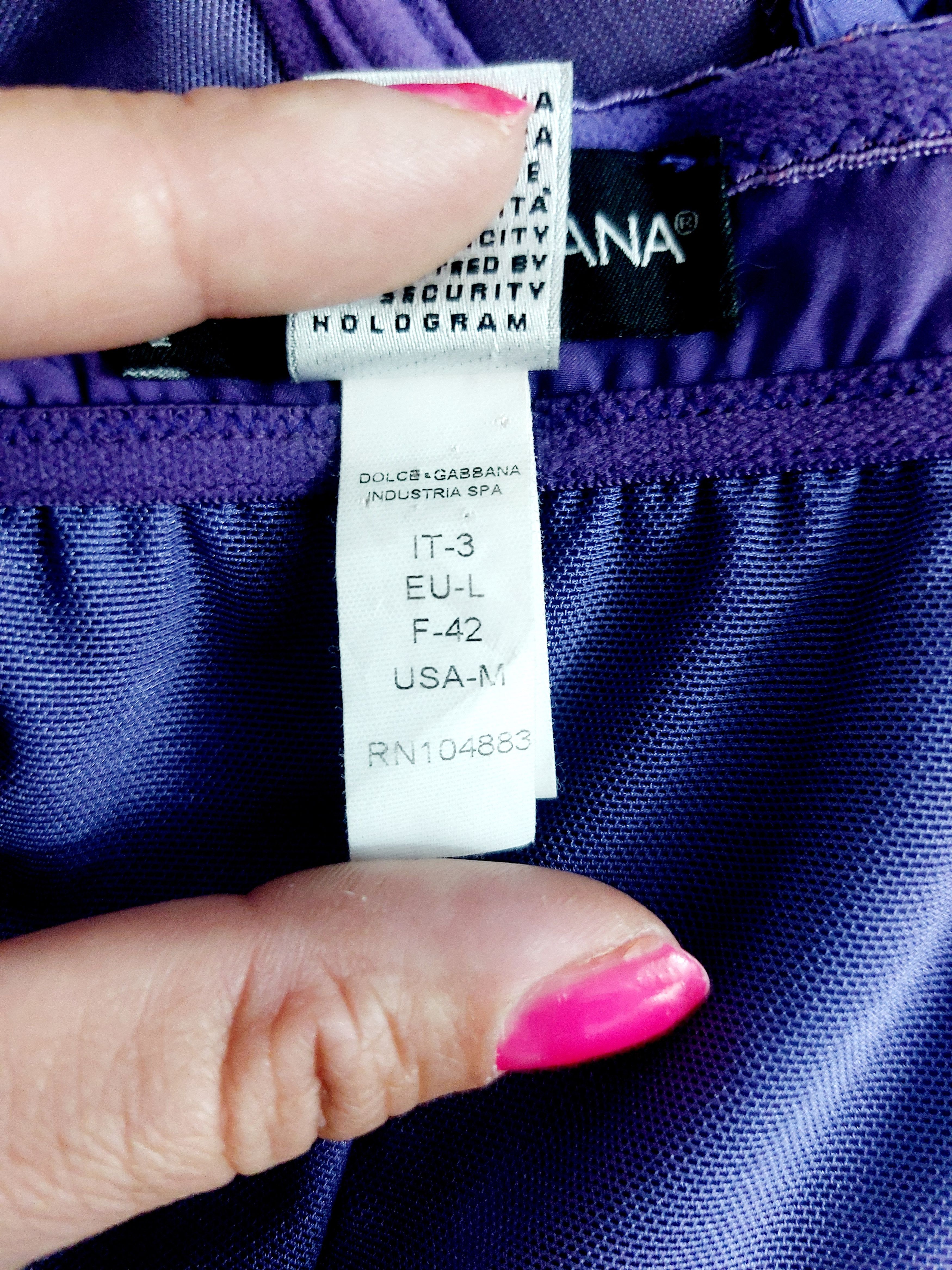 Dolce & Gabbana Dolce and Gabbana D&G Silk Purple Silver Metallic Corset Size L / US 10 / IT 46 - 11 Thumbnail