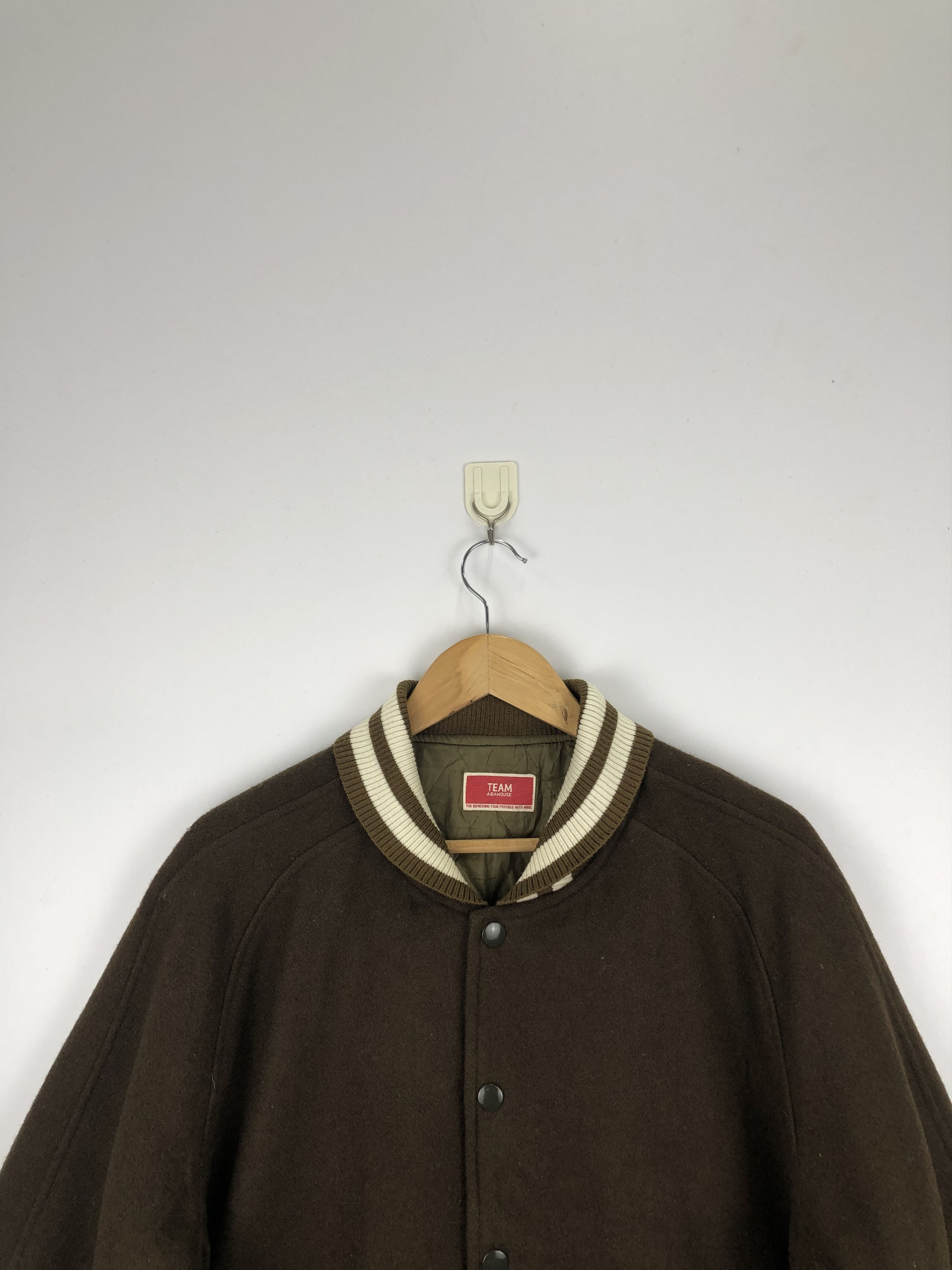 ABAHOUSE Vintage 90s Abahouse Wool Varsity Jacket Brown V0430 Size US L / EU 52-54 / 3 - 4 Thumbnail