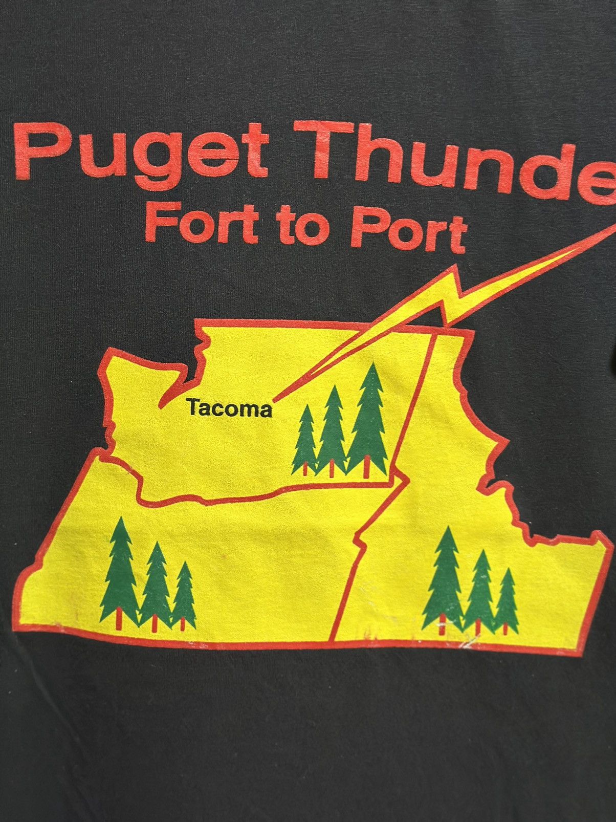 Gildan × Vintage Vintage Puget Thunder Fort To Port Faded Tee Size US M / EU 48-50 / 2 - 2 Thumbnail