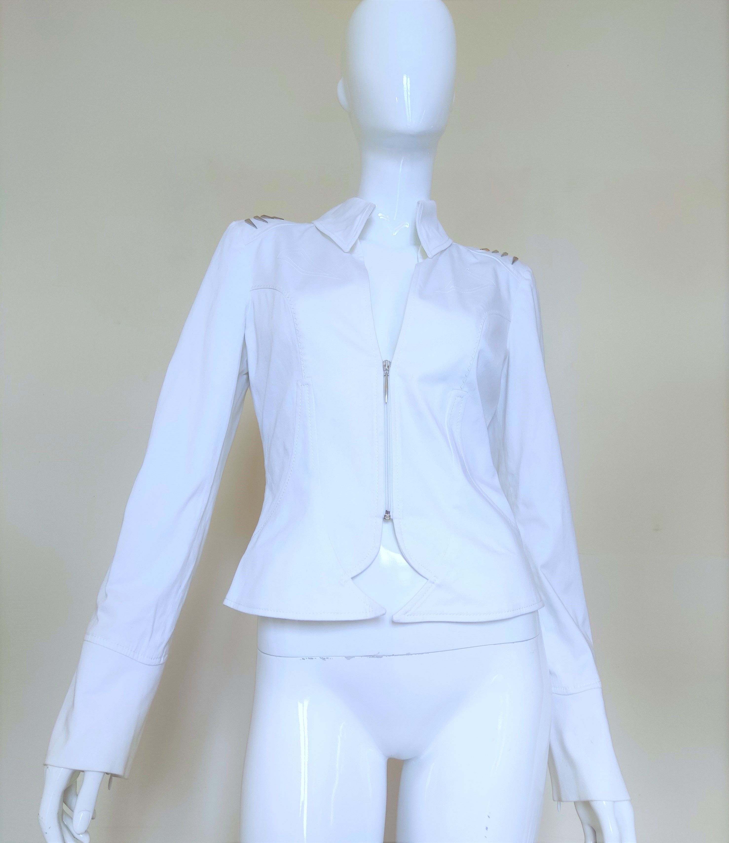 Thierry Mugler Thierry Mugler Panel Transparent Rivet Metal Top Jacket Size M / US 6-8 / IT 42-44 - 4 Thumbnail