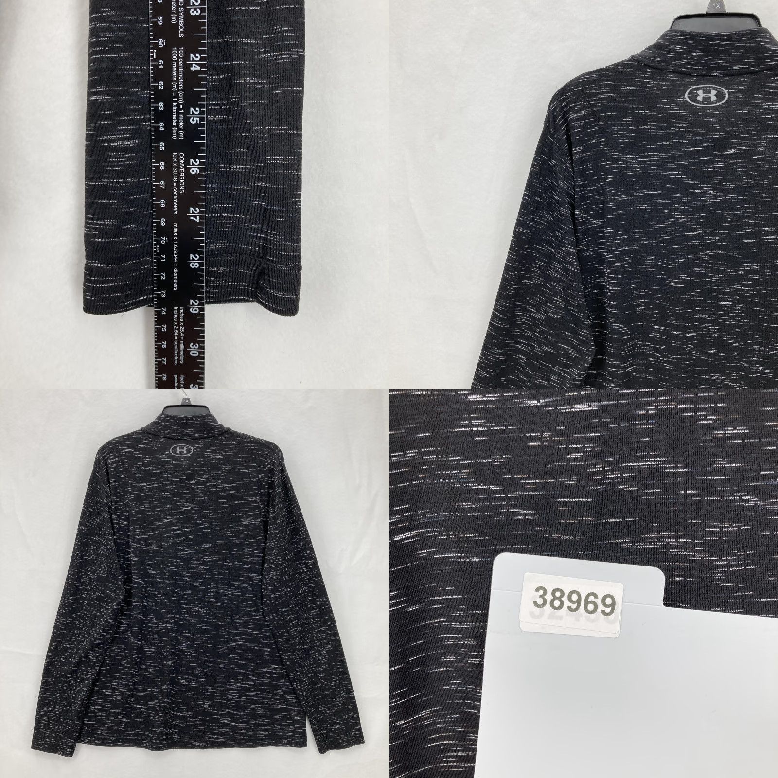 Under Armour Under Armour Pullover Mens 2XL Black Threadborne HeatGear Half Zip Athletic Top Size US XXL / EU 58 / 5 - 8 Thumbnail